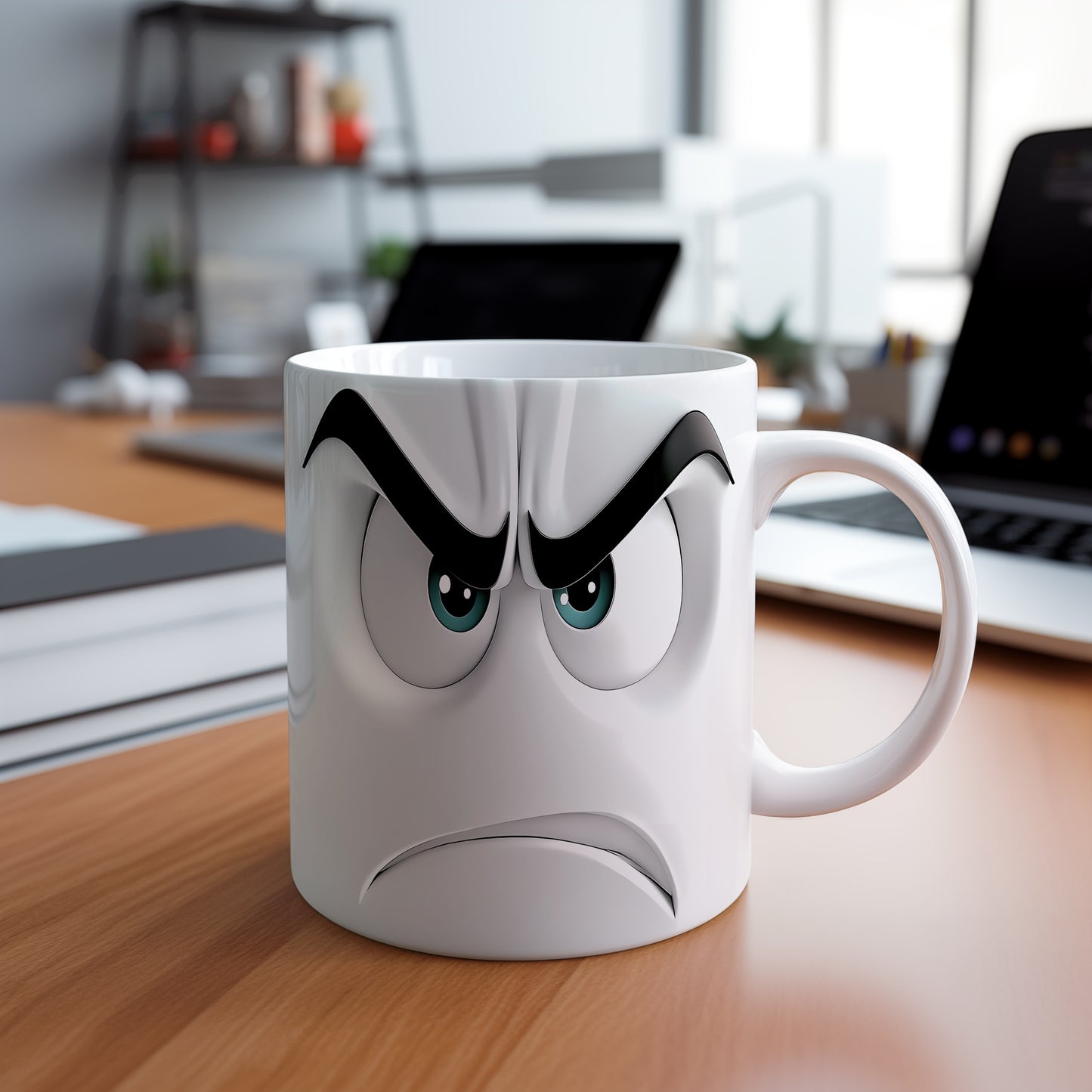 Hrnek s rozmrzelým obličejem