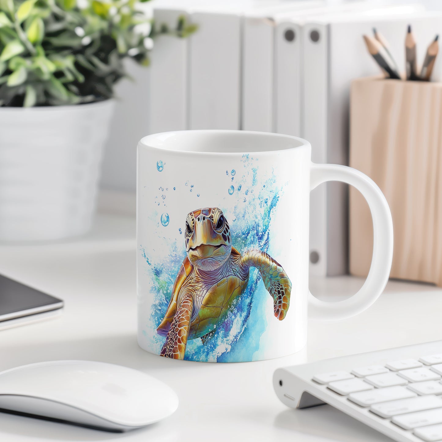 Hrnek s motivem želvy v oceánu - originální design
