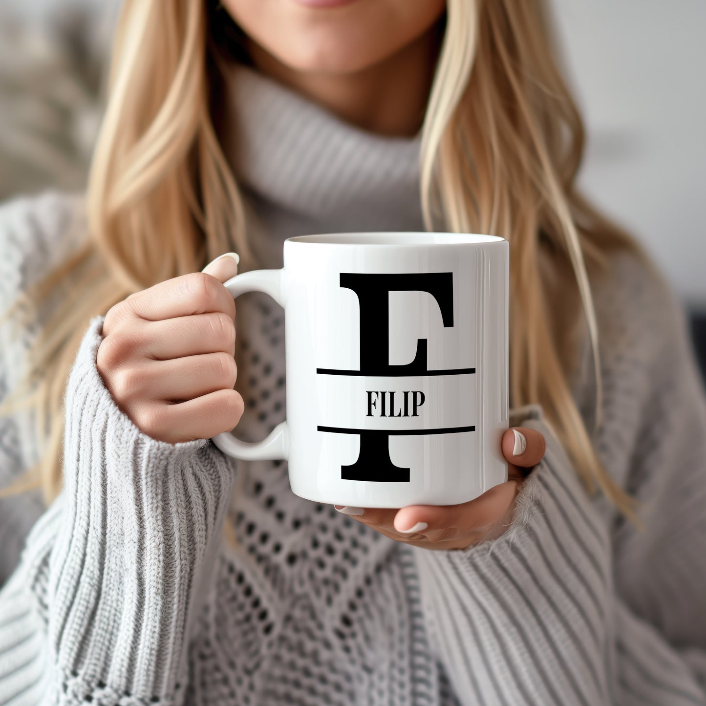 Hrnek se jménem Filip – monogramový design