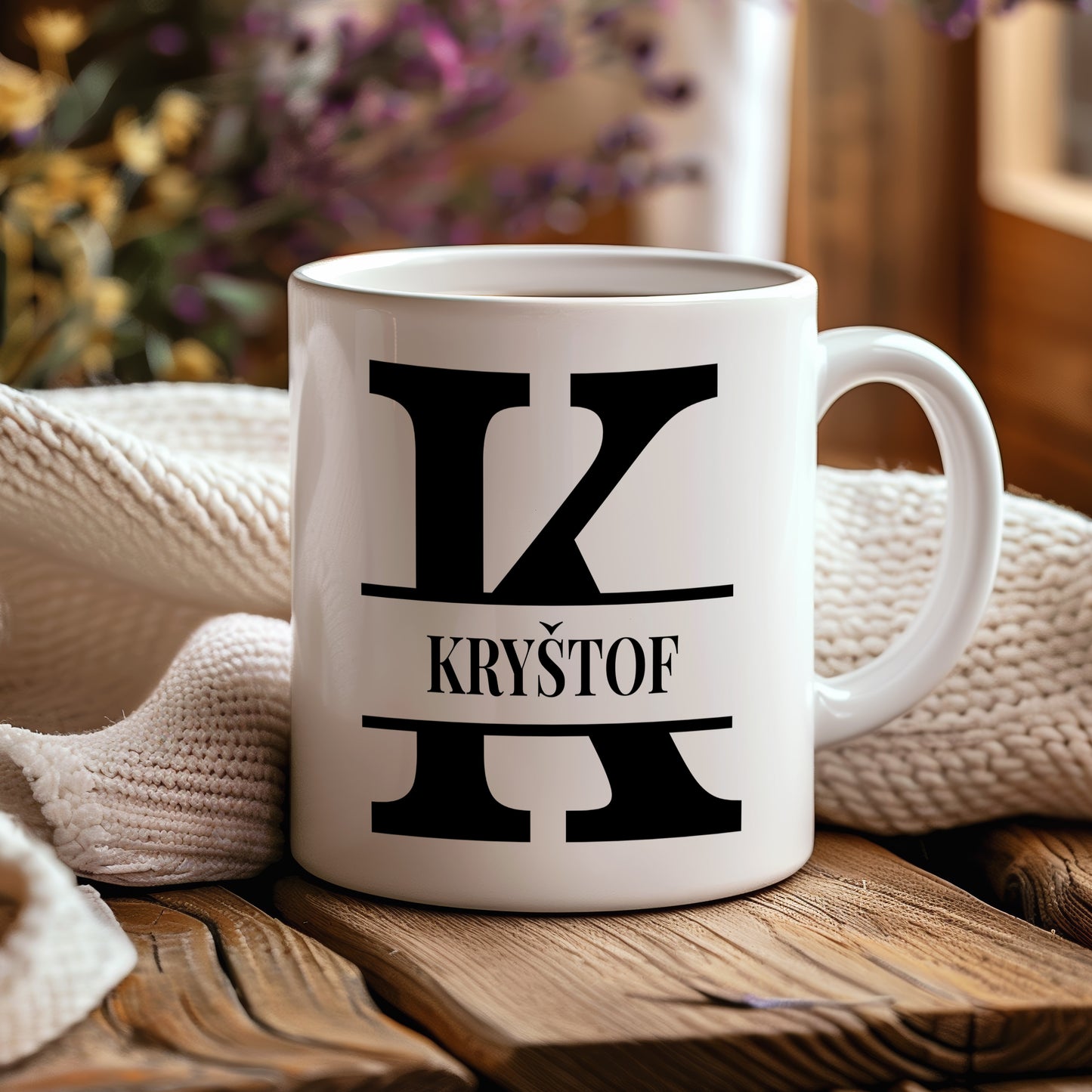 Hrnek se jménem KRYŠTOF – monogramový design