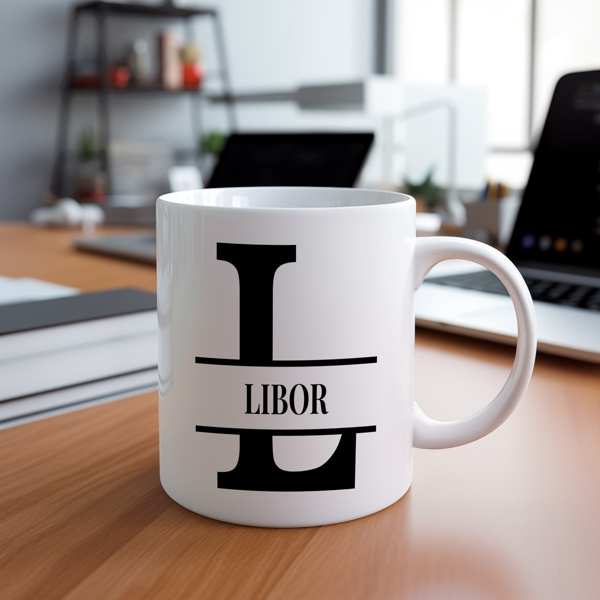 Hrnek se jménem Libor – monogramový design