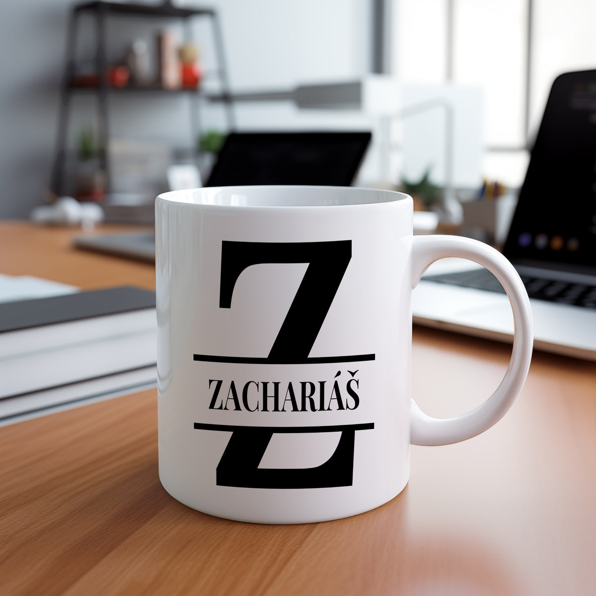 Hrnek se jménem Zachariáš – monogramový design