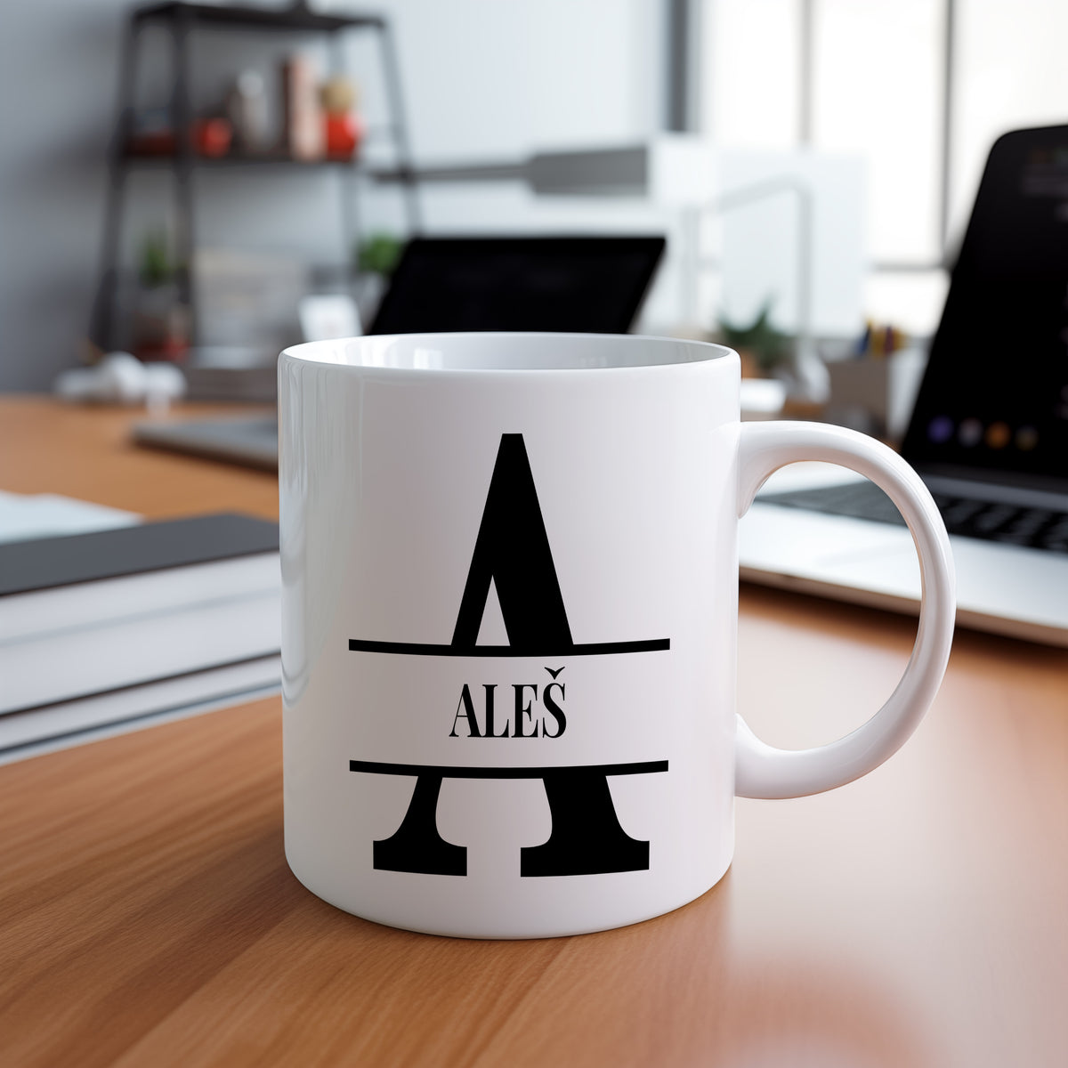 Hrnek se jménem ALEŠ – monogramový design