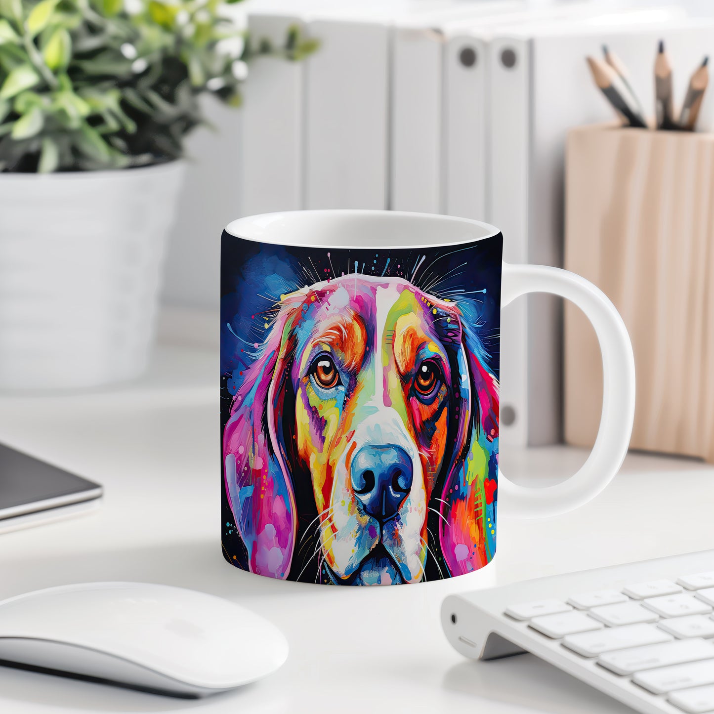 Hrnek s barevným portrétem beagle