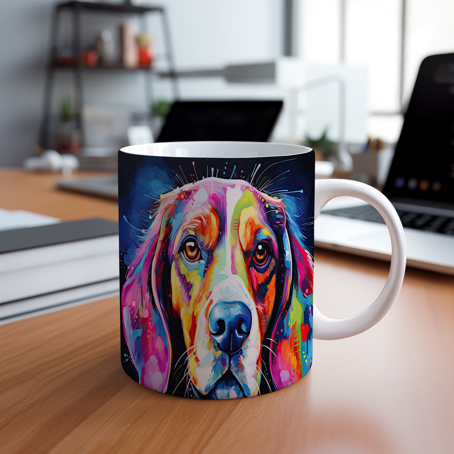 Hrnek s barevným portrétem beagle