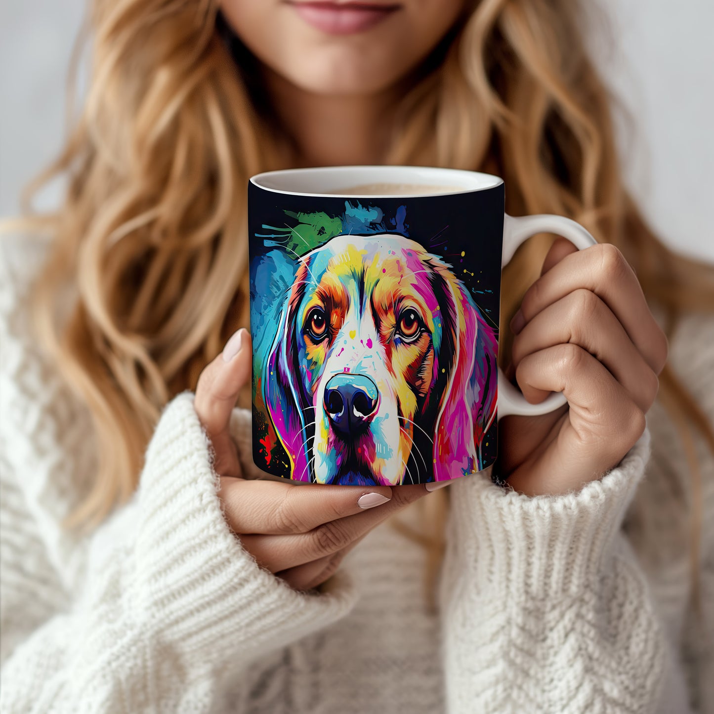 Hrnek s pestrým motivem beagle