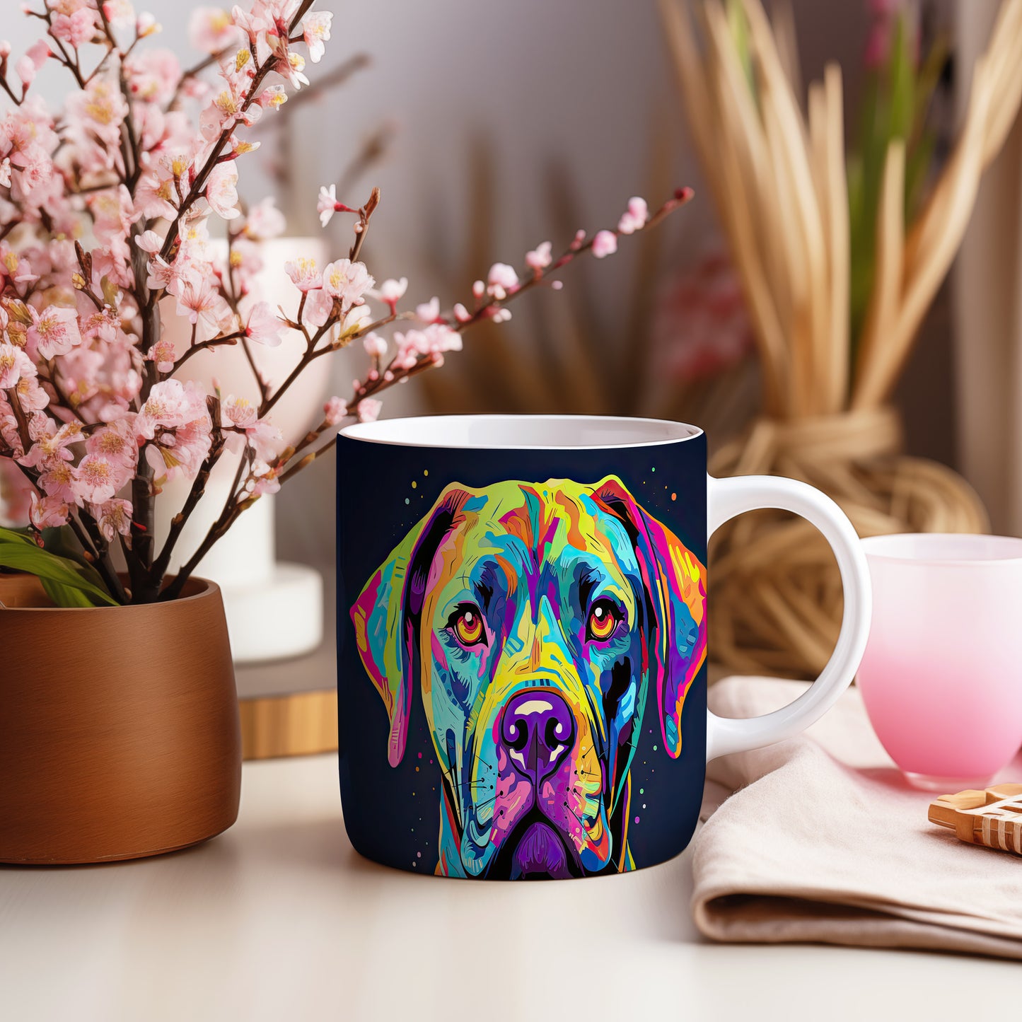 Hrnek s barevným rhodesian ridgeback a moderním designem