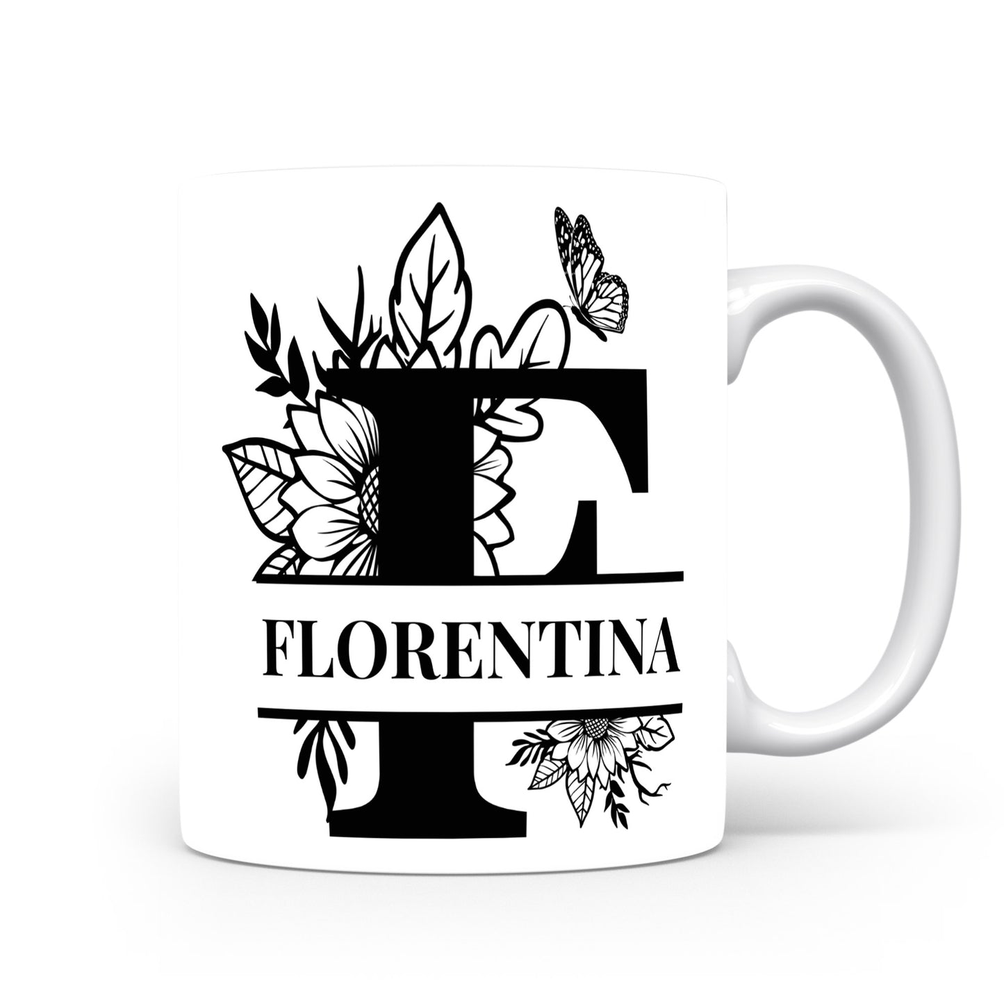 Hrnek se jménem Florentina | Květinový monogram