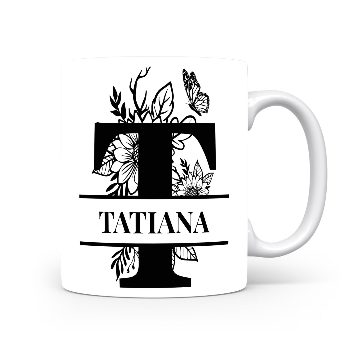 Hrnek se jménem TATIANA | Květinový monogram