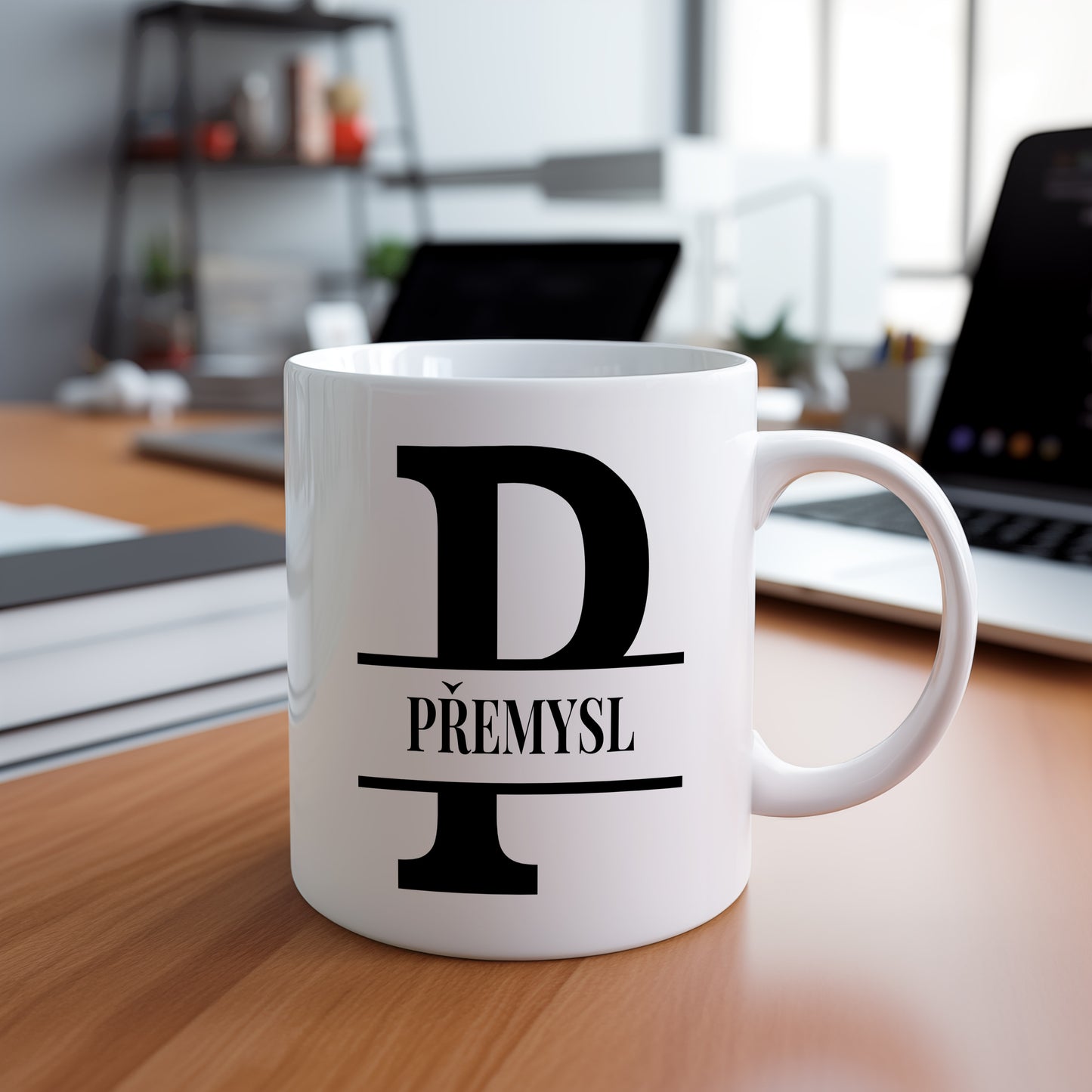 Hrnek se jménem Přemysl – monogramový design