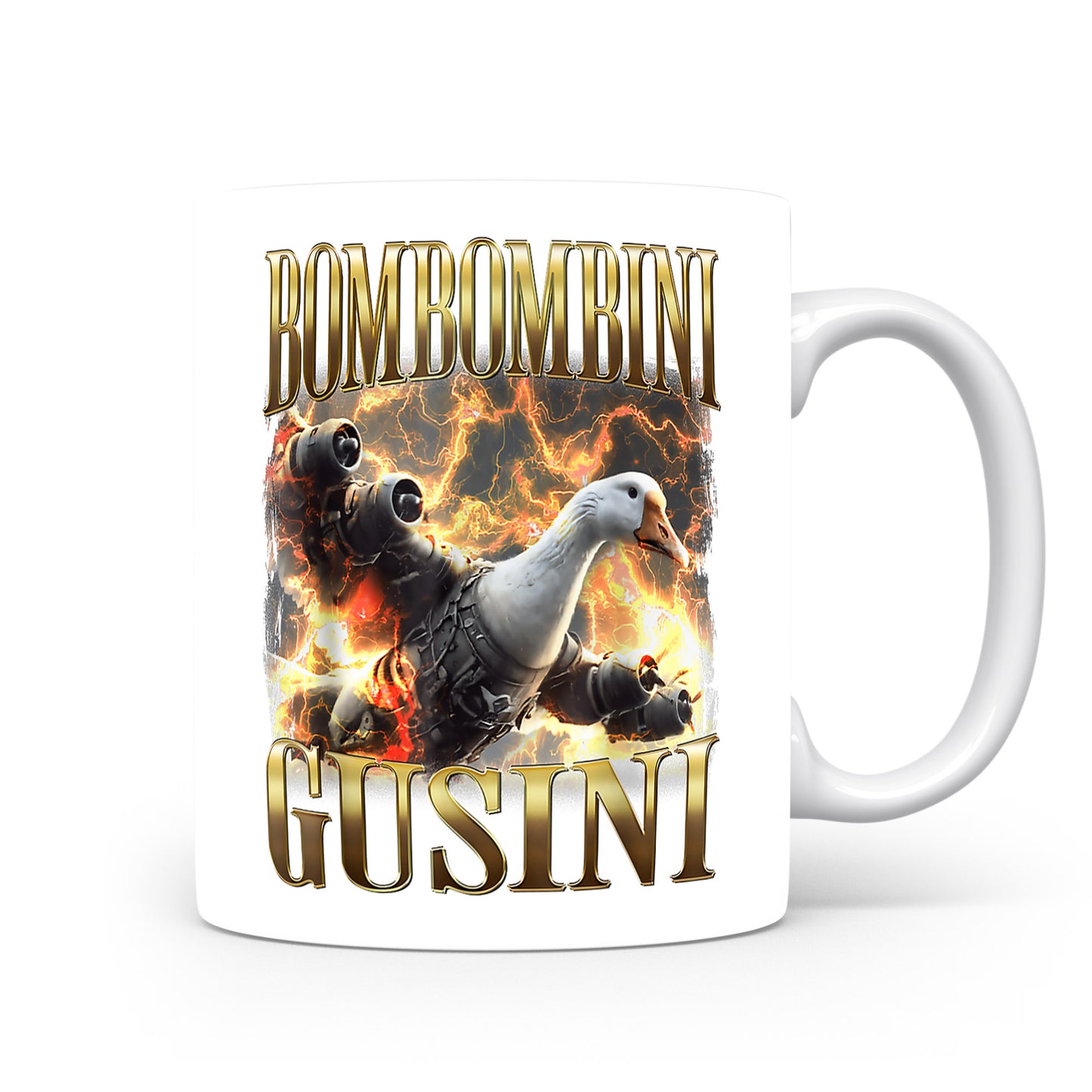 Hrnek s italským brainrotem – Lombombini Gusini — husina výbuch