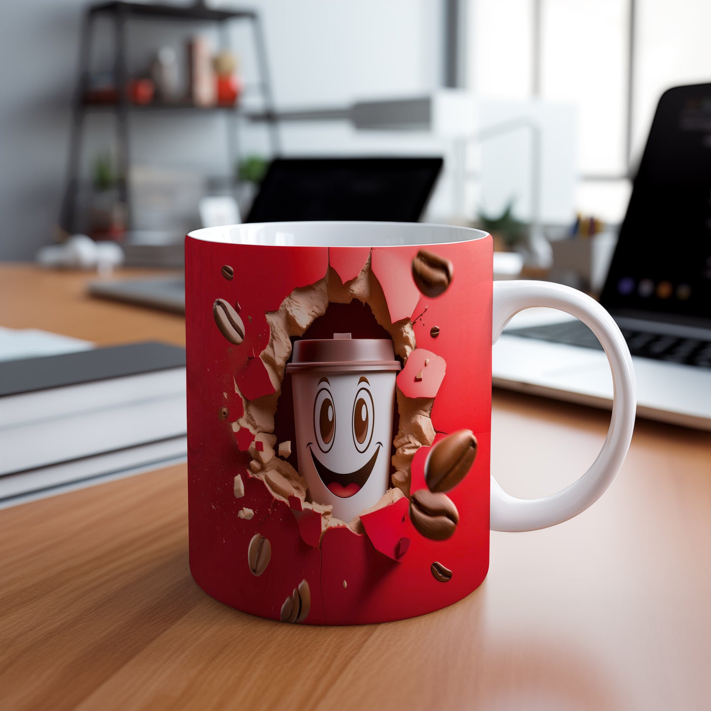 Hrnek s usměvavým obličejem – 3D efektem