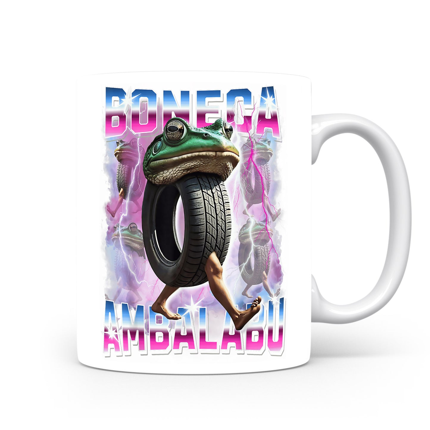 Hrnek s italským brainrotem – Boneca Ambalabu — růžový pásovec