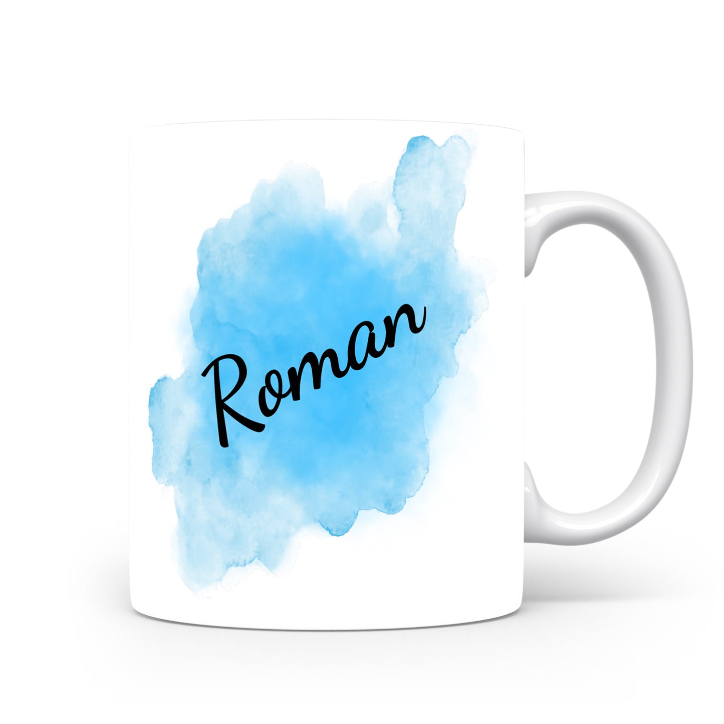Hrnek se jménem Roman | Modrý akvarelový hrnek