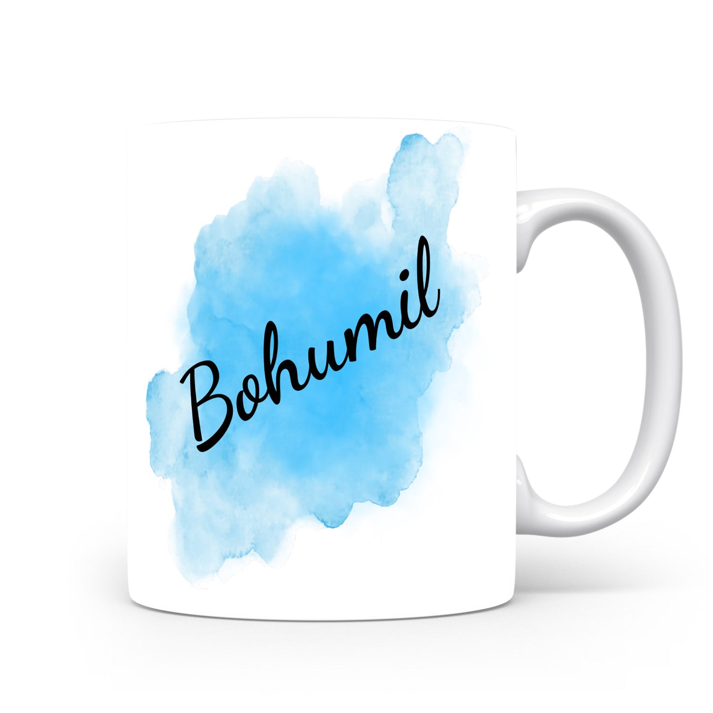 Hrnek se jménem Bohumil | Modrý akvarelový hrnek