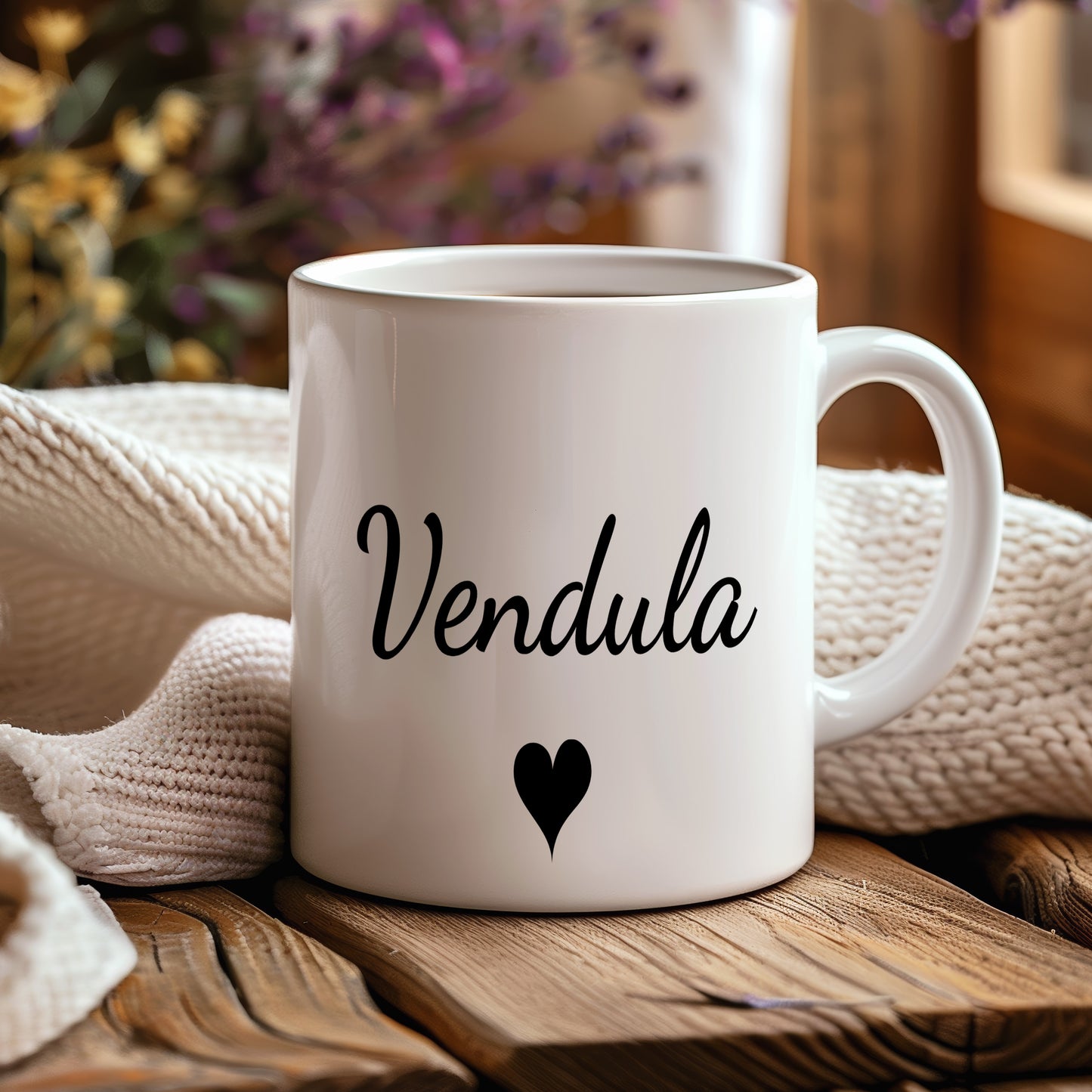 Hrnek se jménem Vendula – romantický styl se srdcem
