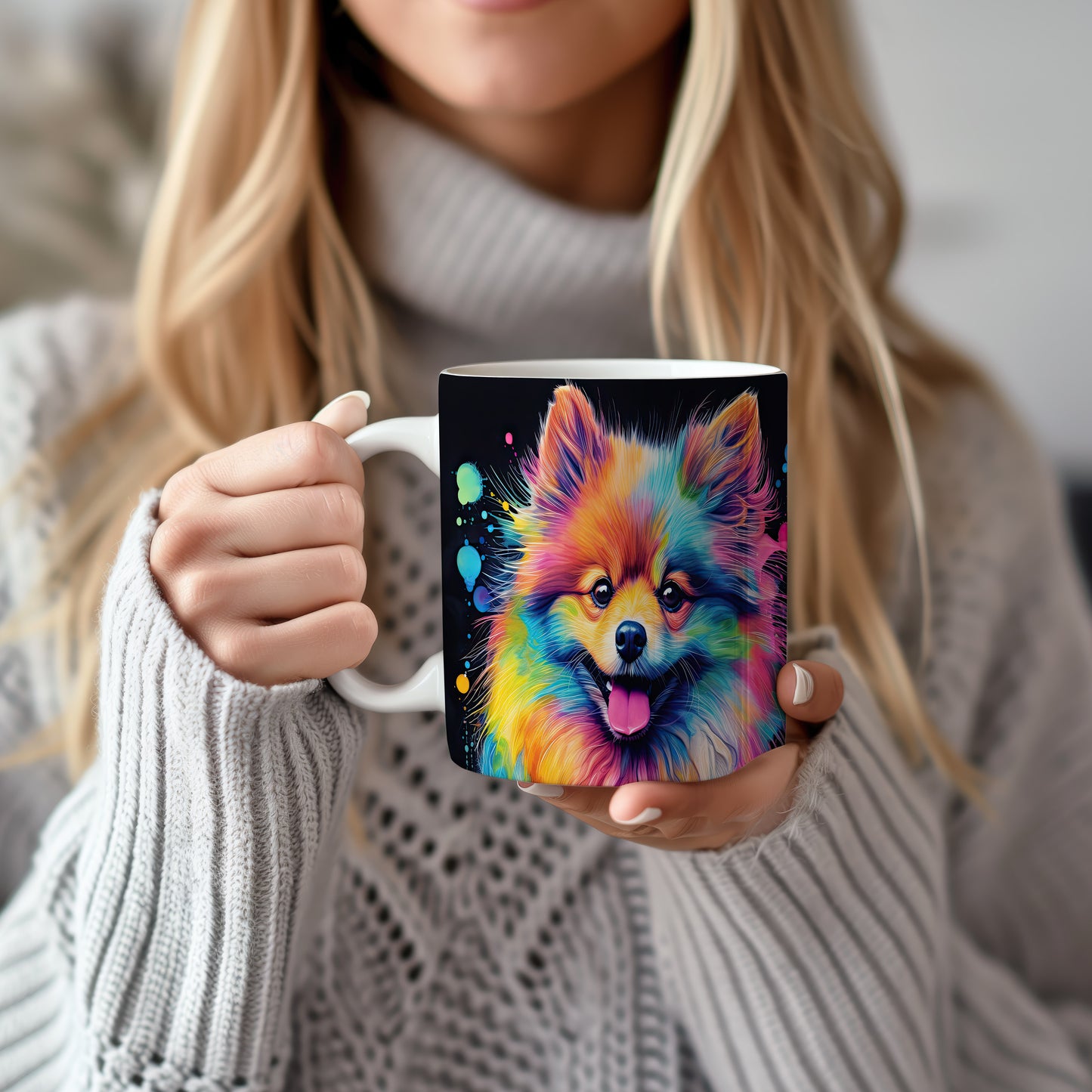 Hrnek s barevným pomeranianem