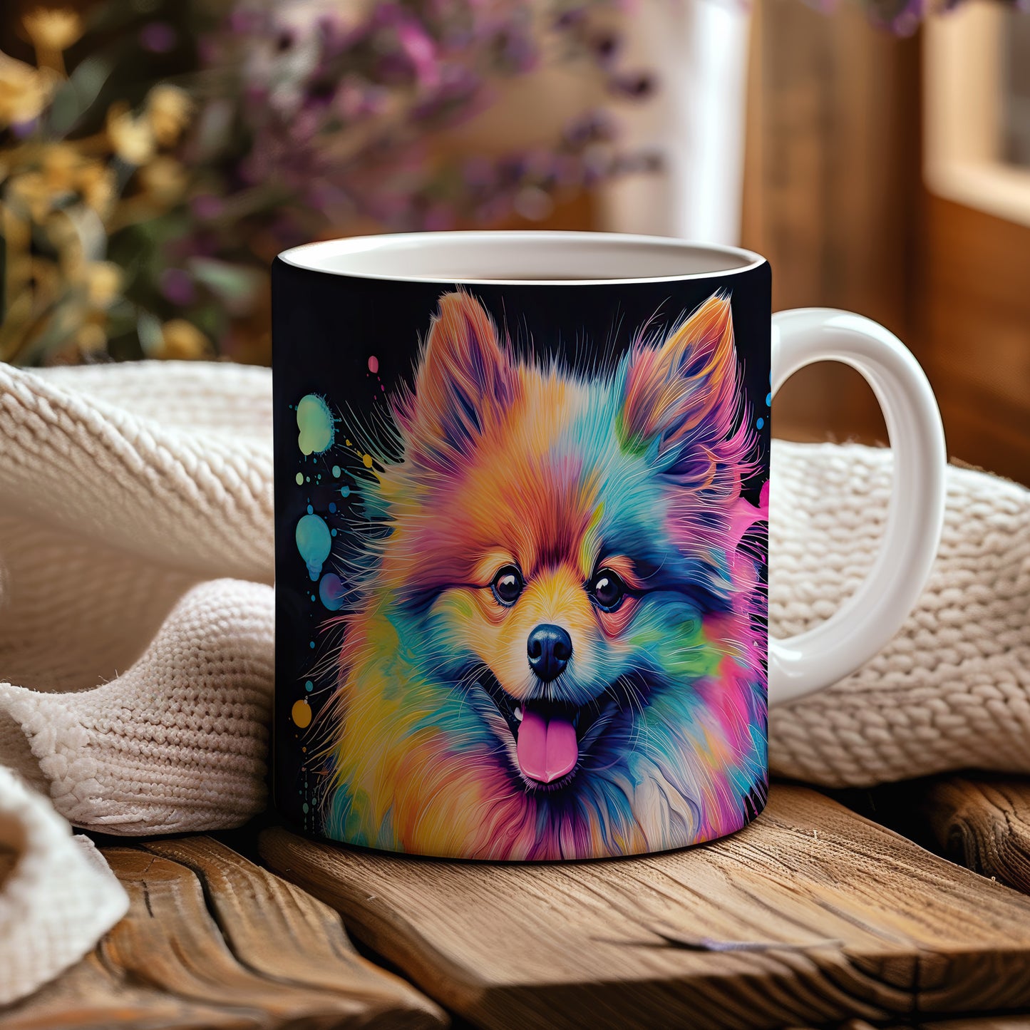 Hrnek s barevným pomeranianem