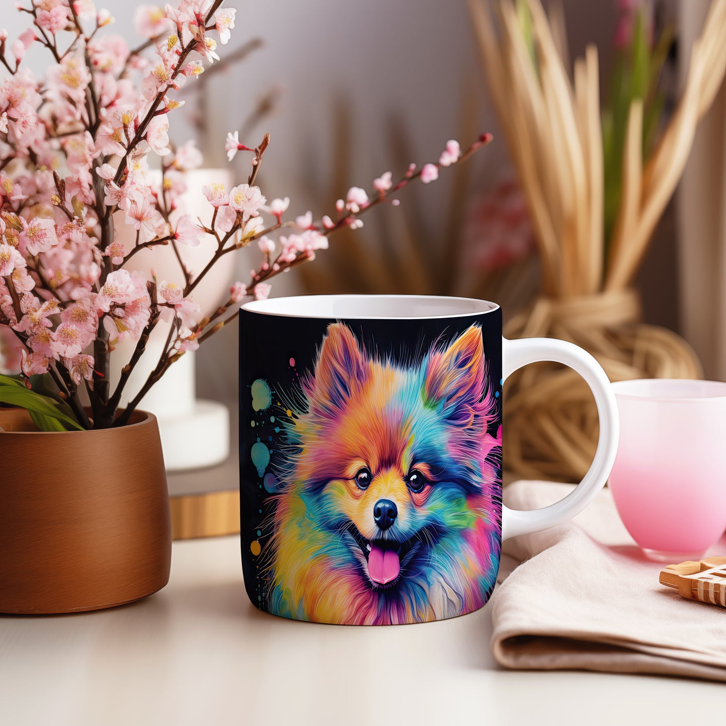 Hrnek s barevným pomeranianem