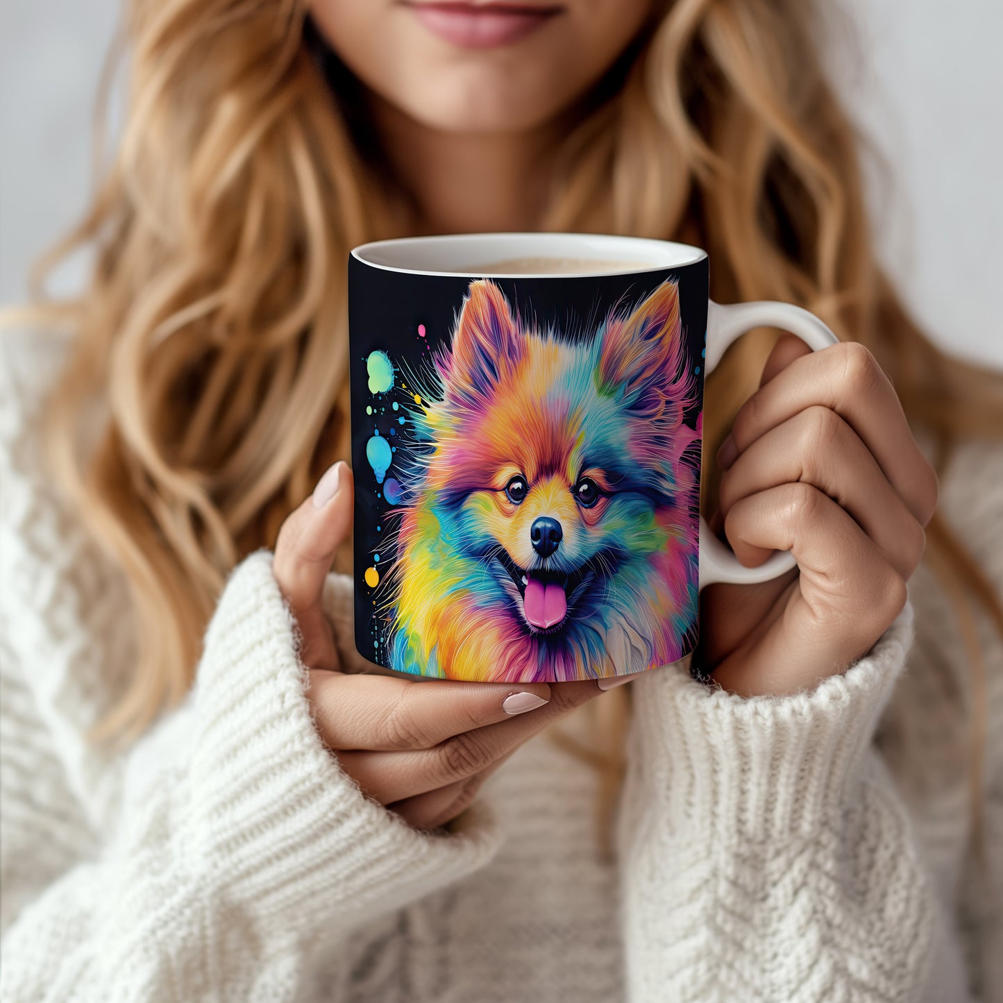 Hrnek s barevným pomeranianem
