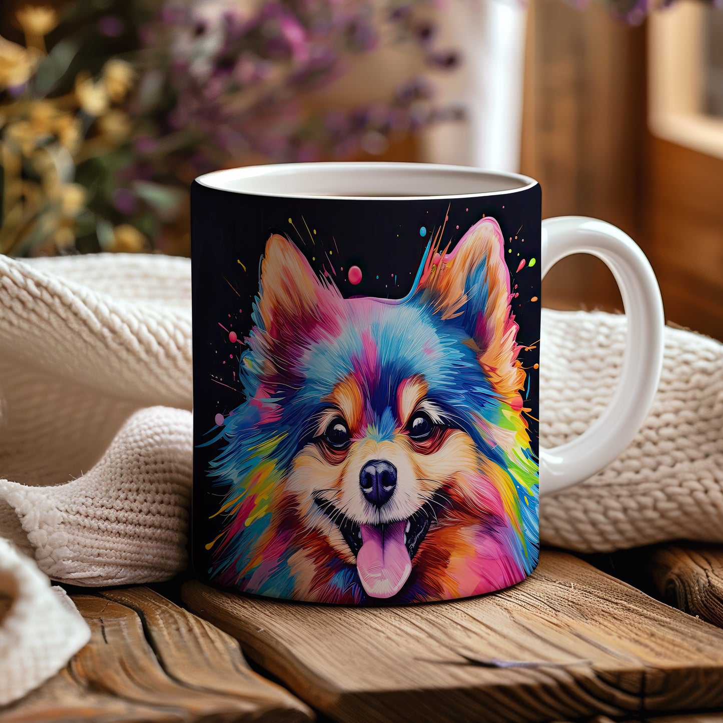 Hrnek s veselým úsměvem pomeraniana