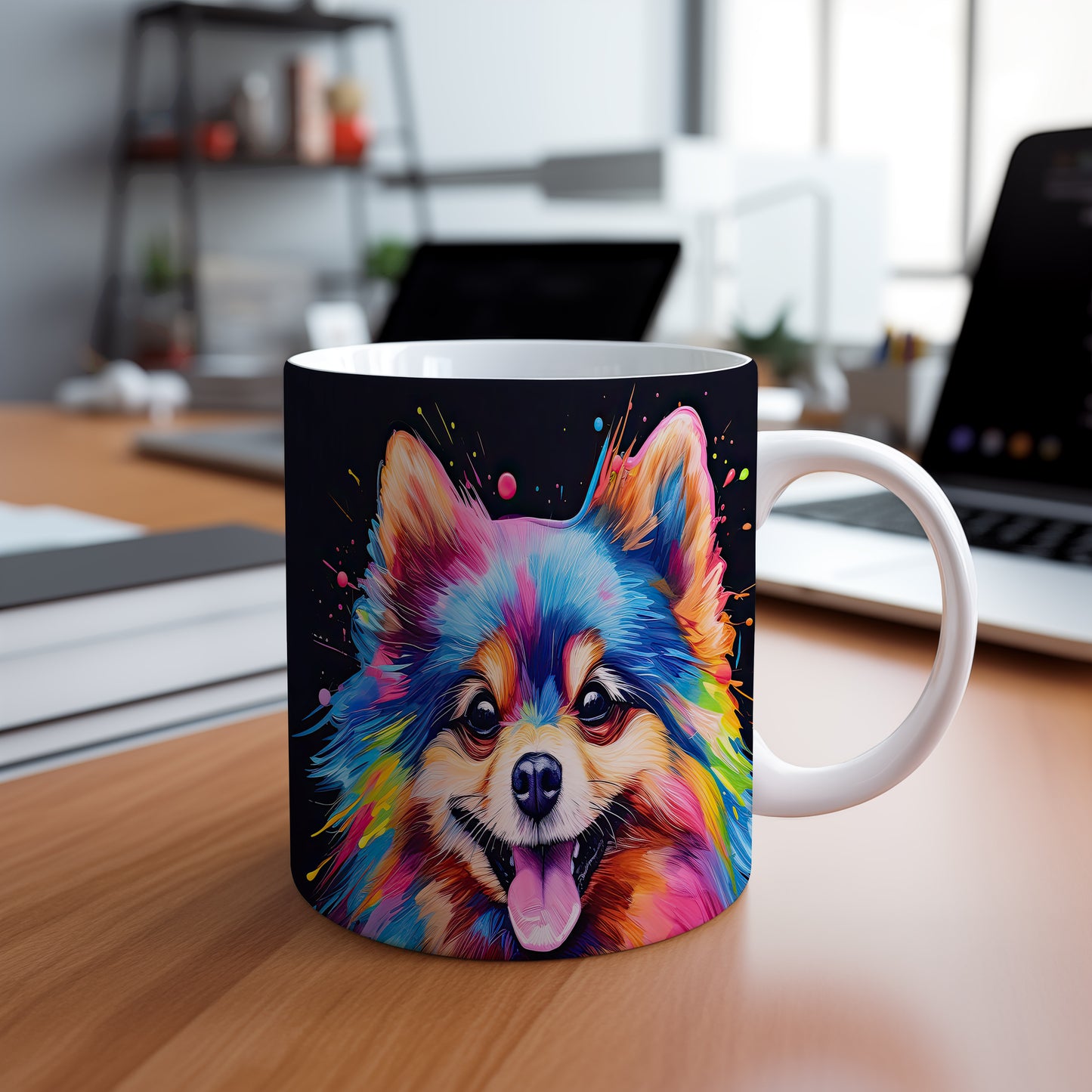 Hrnek s veselým úsměvem pomeraniana