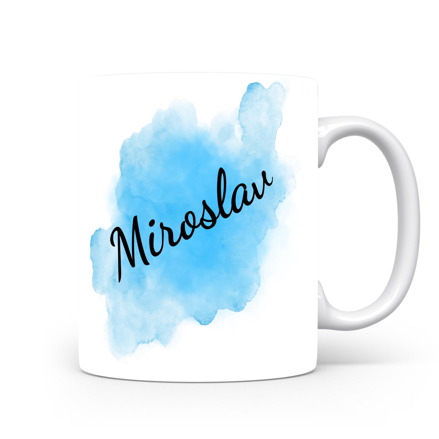 Hrnek se jménem Miroslav | Modrý akvarelový hrnek