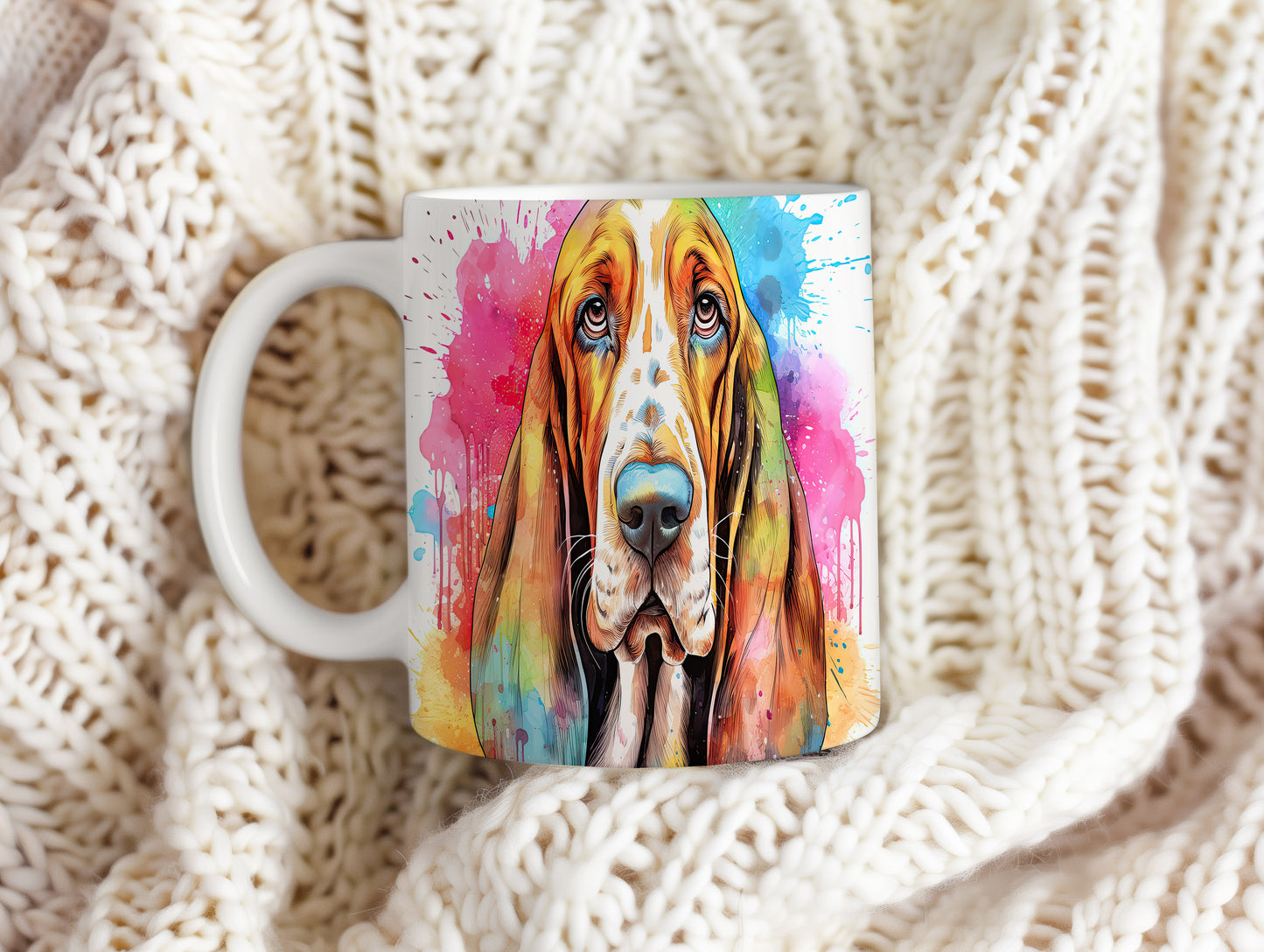 Hrnek s ilustrací basenji psa