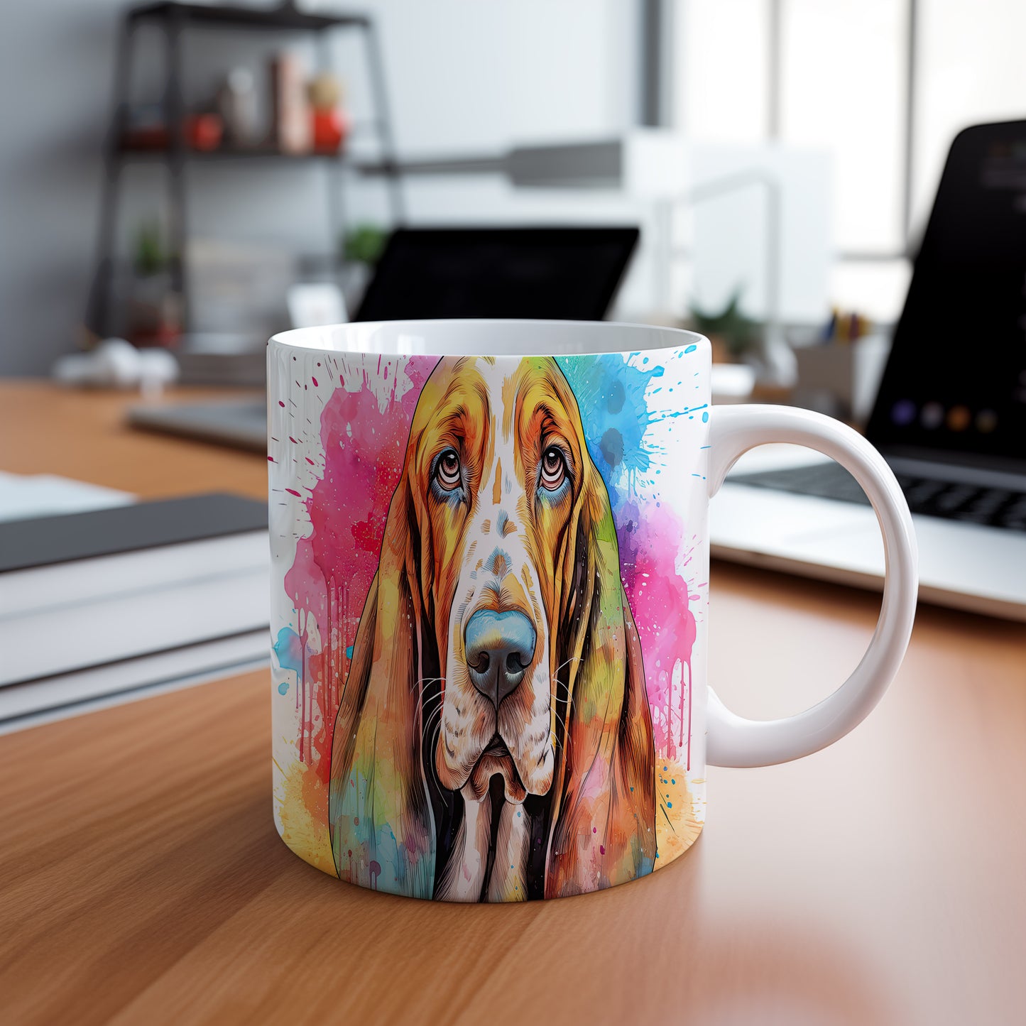 Hrnek s ilustrací basenji psa