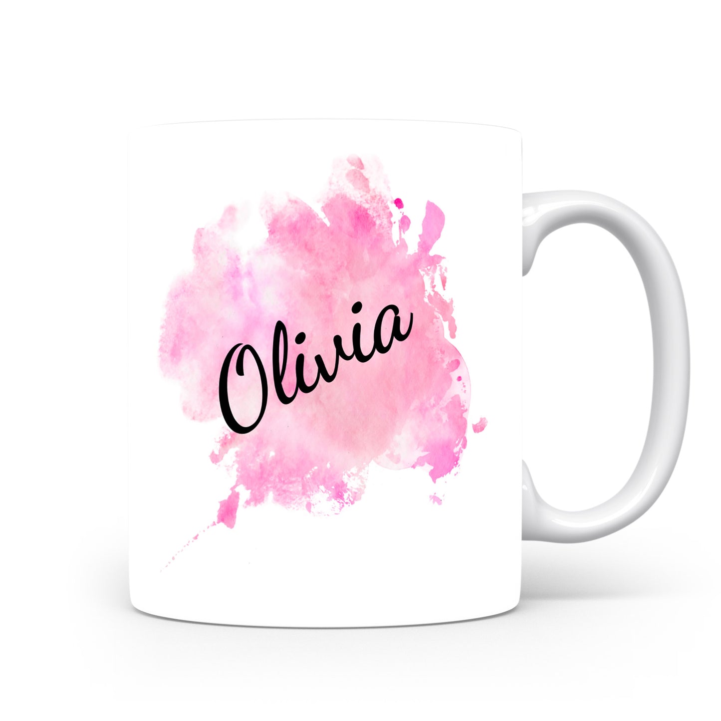 Hrnek se jménem Olivia | Růžový akvarelový hrnek