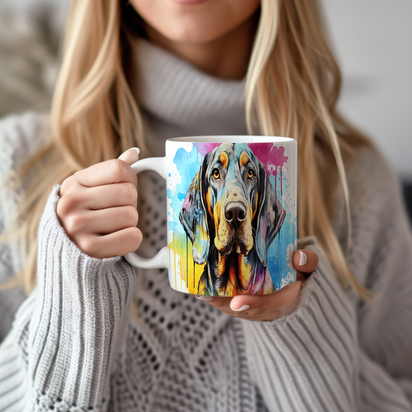 Hrnek s barevným coonhound pro milovníky psů