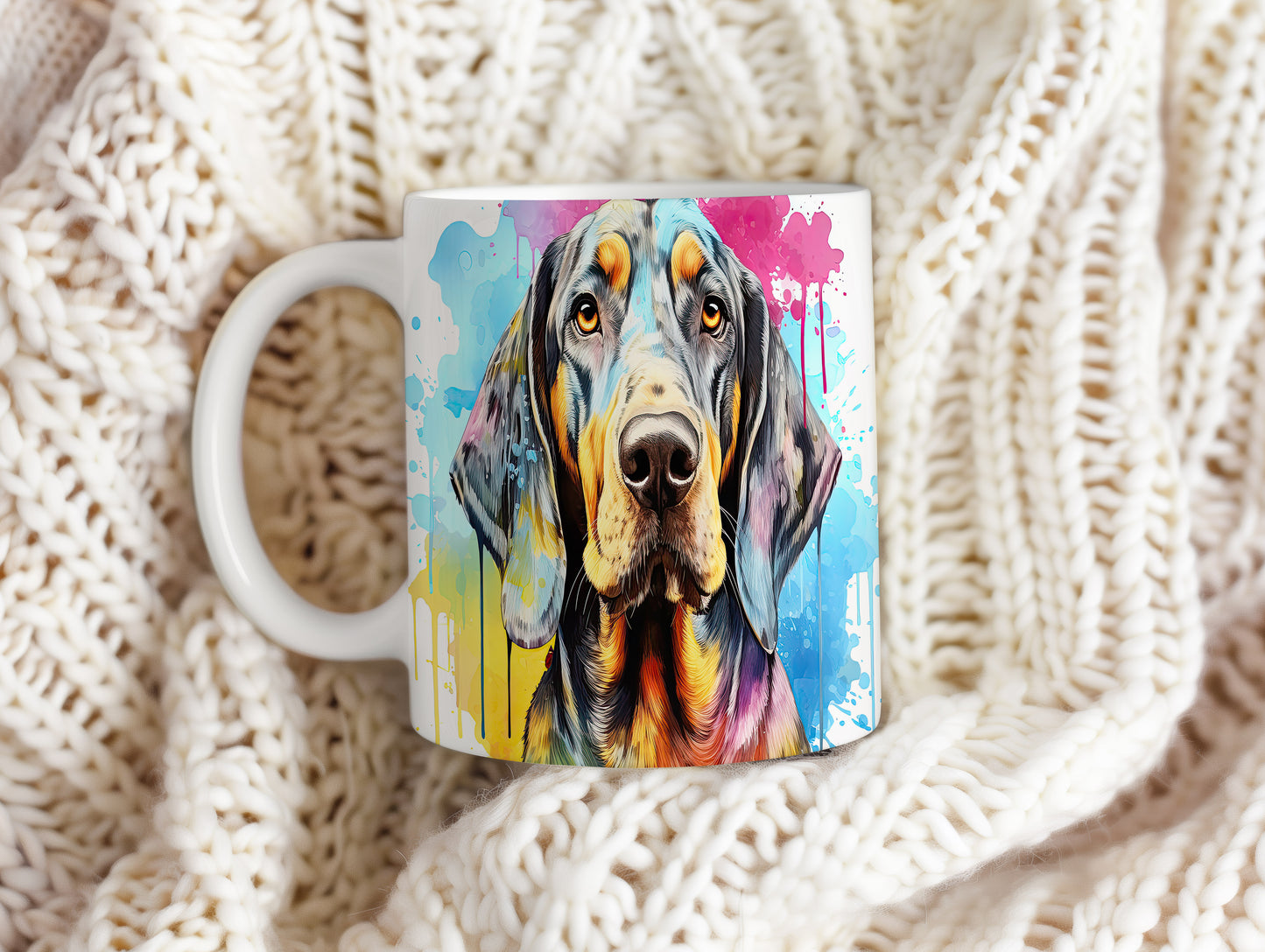 Hrnek s barevným coonhound pro milovníky psů