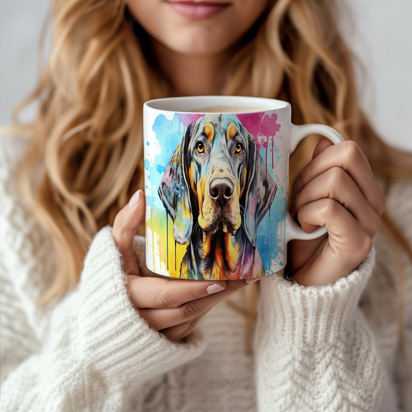 Hrnek s barevným coonhound pro milovníky psů
