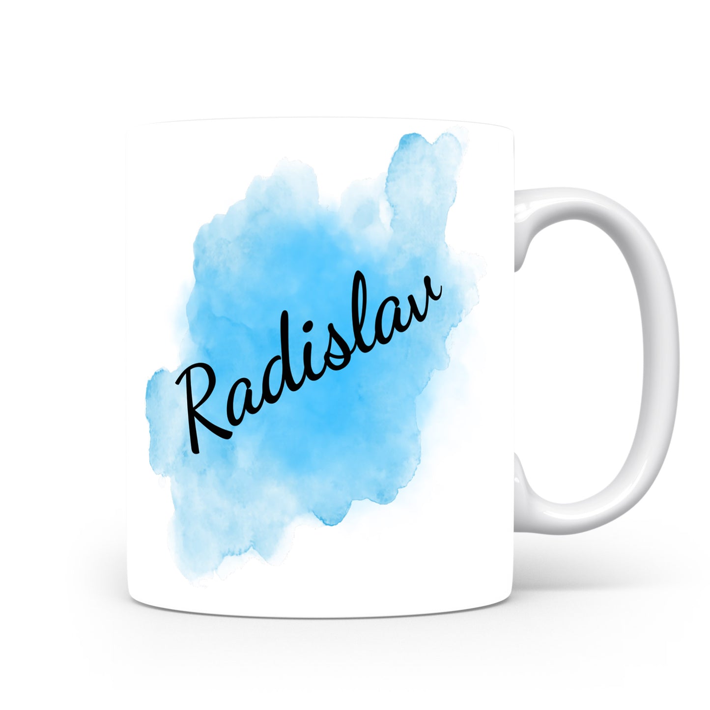 Hrnek se jménem Radislav | Modrý akvarelový hrnek