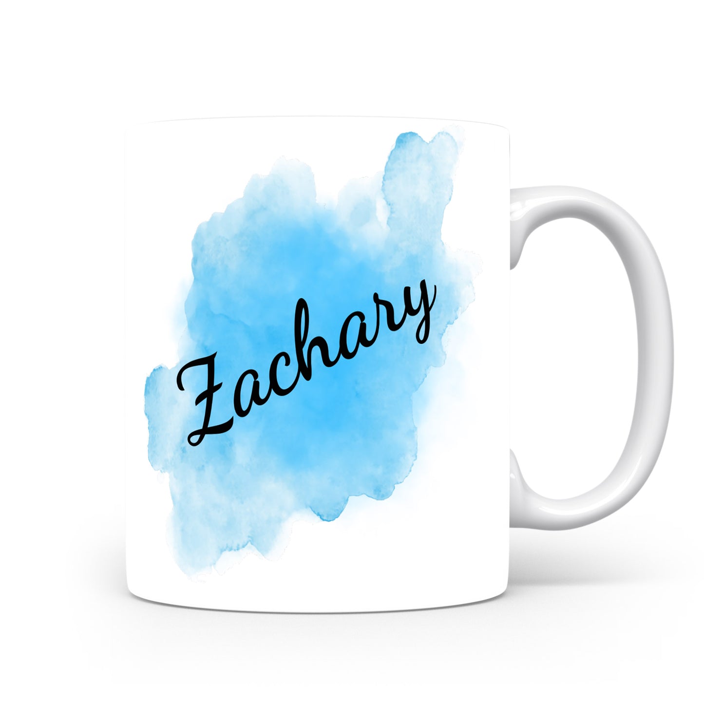 Hrnek se jménem Zachary | Modrý akvarelový hrnek