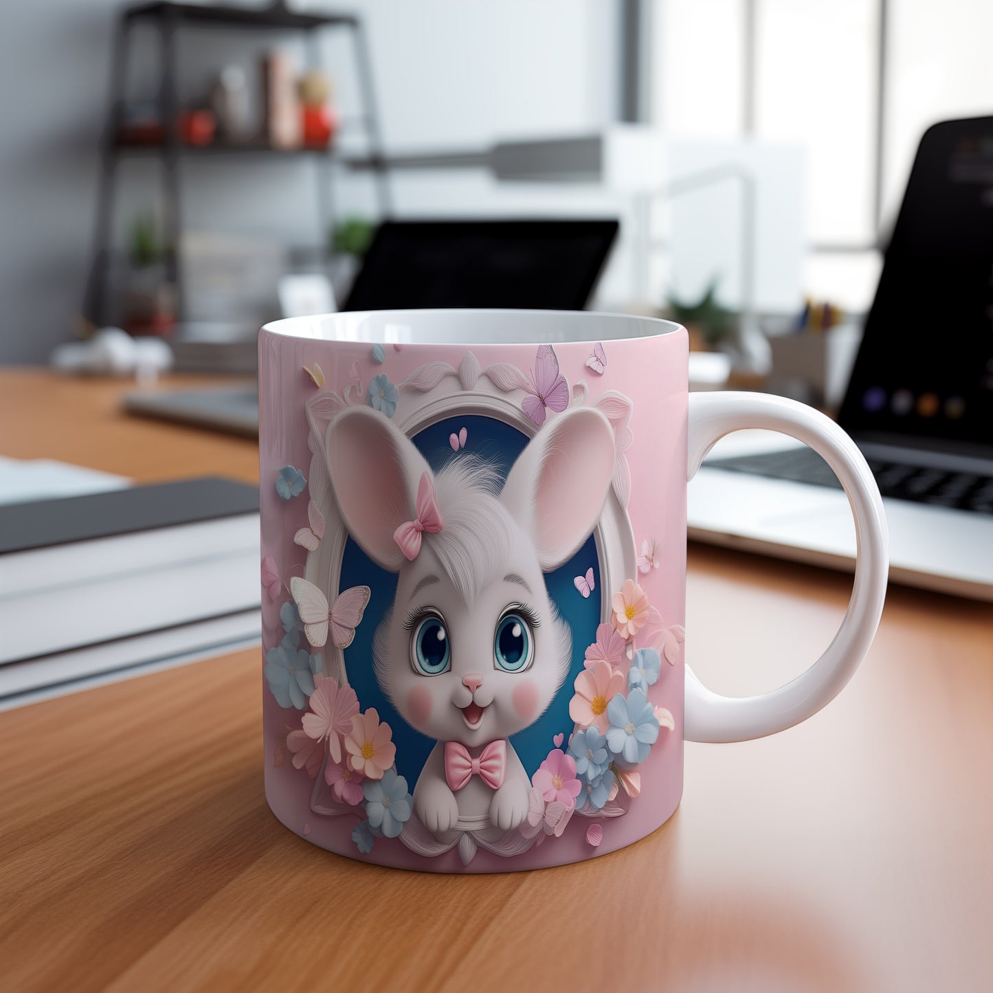 Hrnek s roztomilým králíčkem