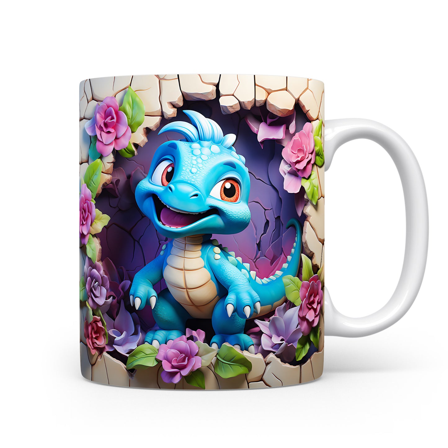 Hrnek s roztomilým dinosaurkem
