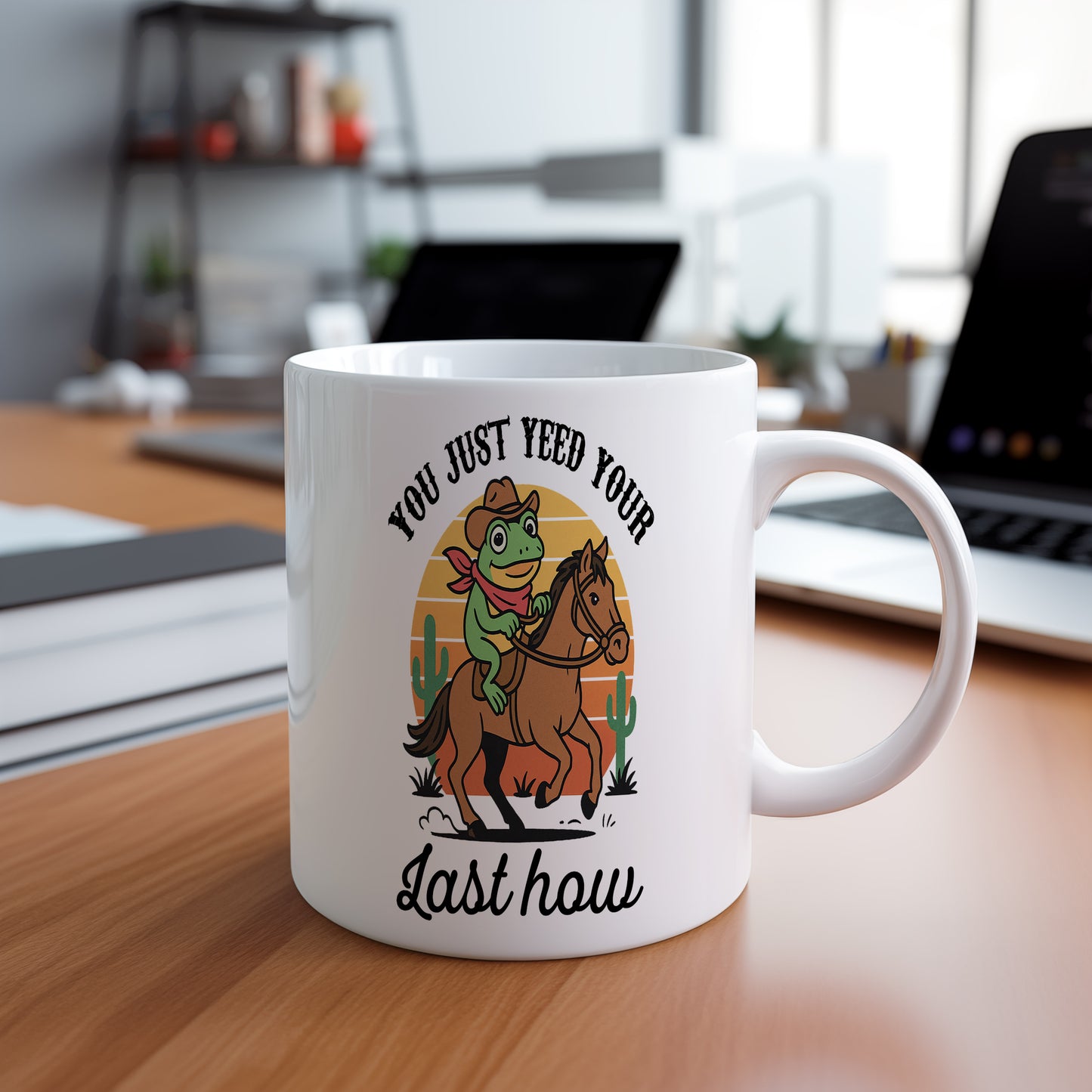 Hrnek s vtipným nápisem – YOU JUST YEED