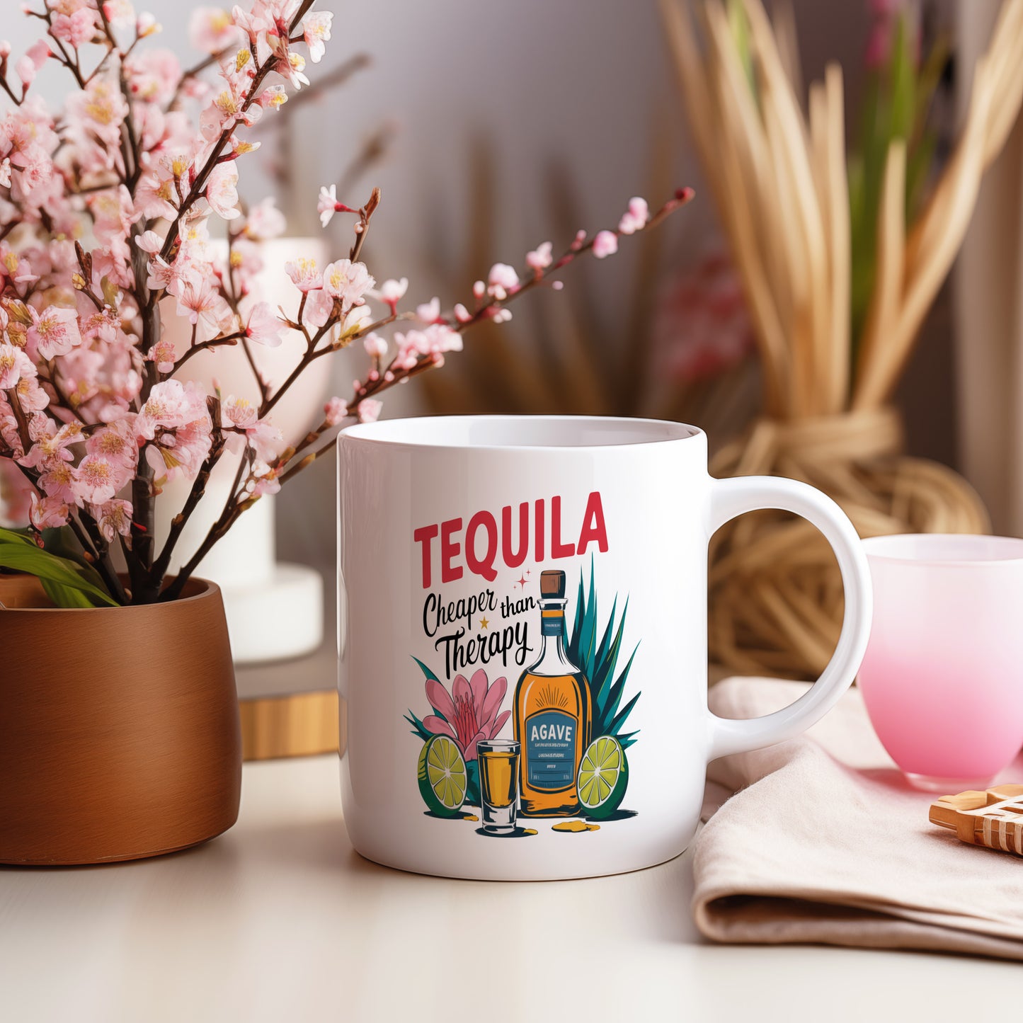 Hrnek s vtipným nápisem – TEQUILA Cheaper