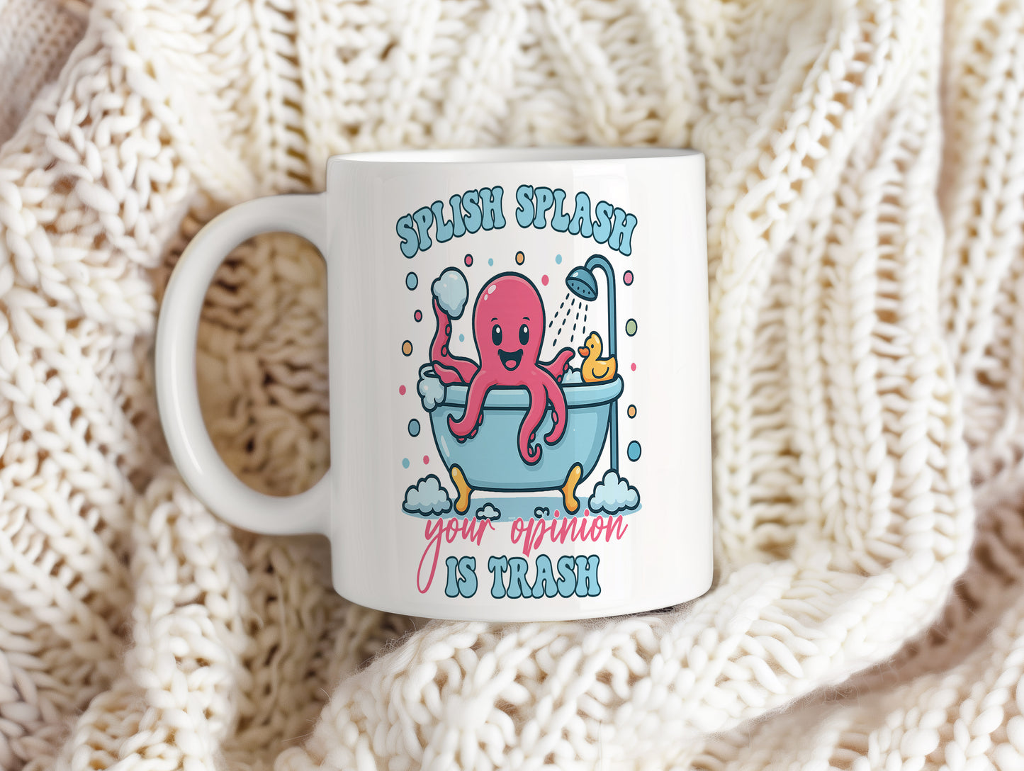 Hrnek s vtipným nápisem – SPLISH SPLASH