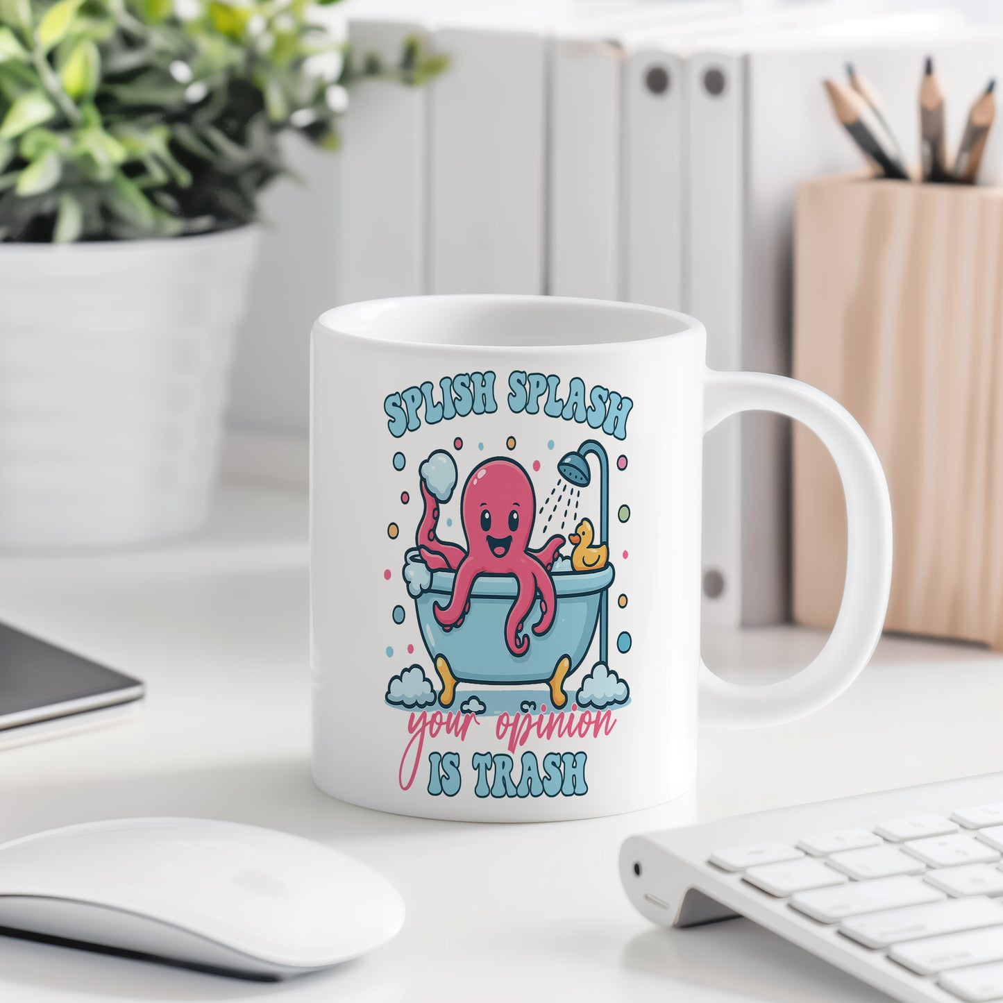 Hrnek s vtipným nápisem – SPLISH SPLASH