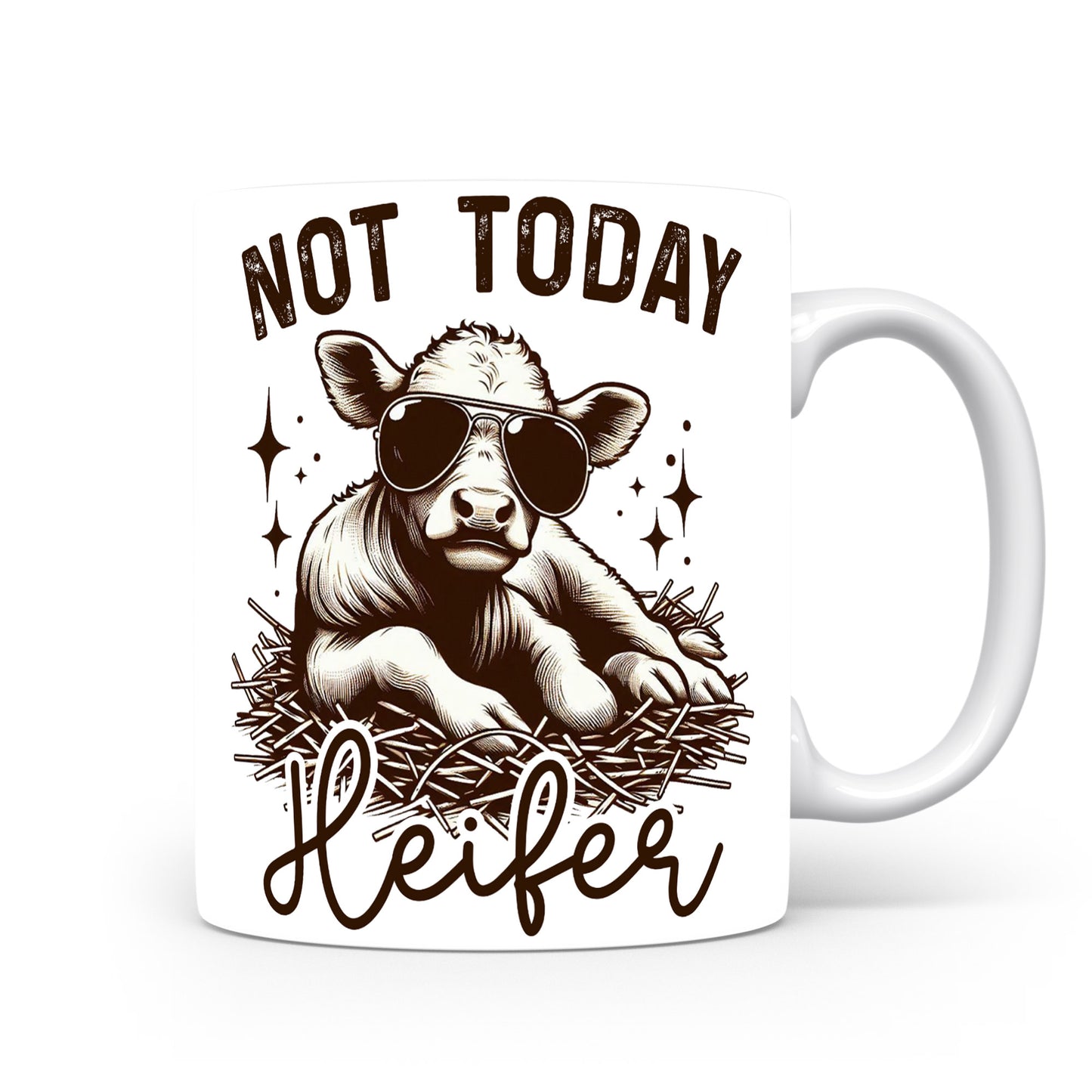 Hrnek s vtipným nápisem – NOT TODAY – černobílý motiv
