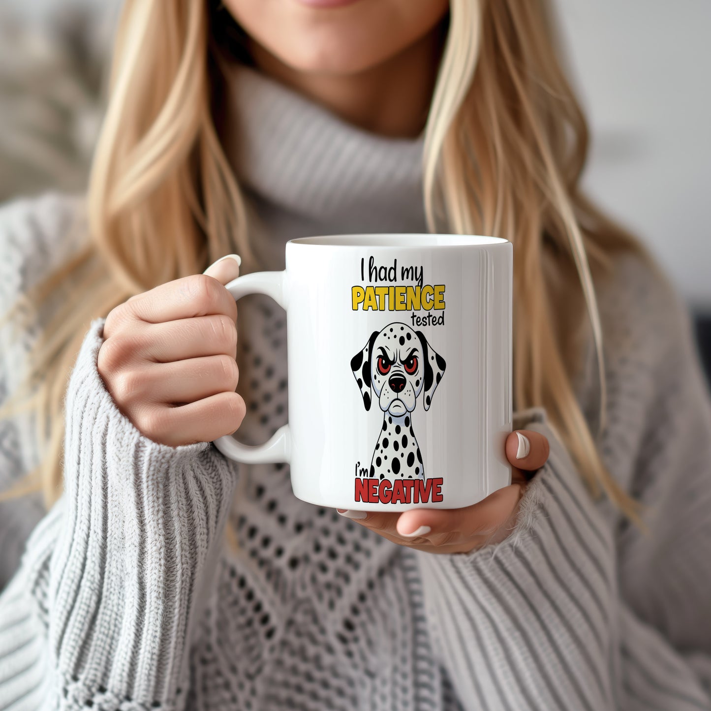 Hrnek s vtipným nápisem – PATIENCE tested