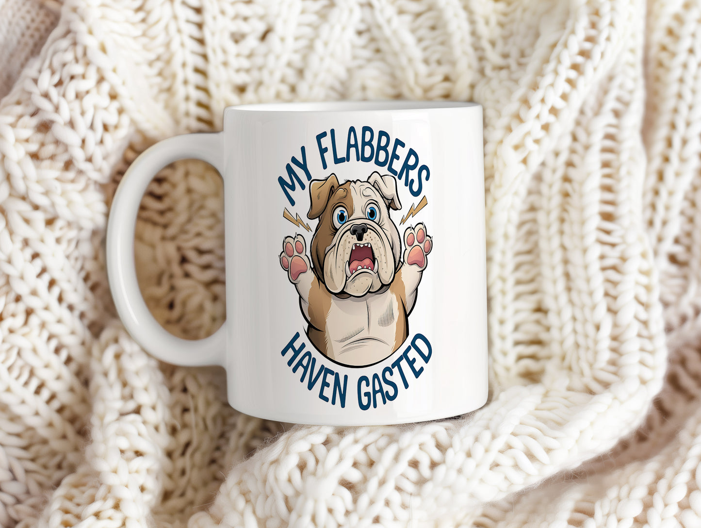 Hrnek s vtipným nápisem – My Flabbers – humorný motiv