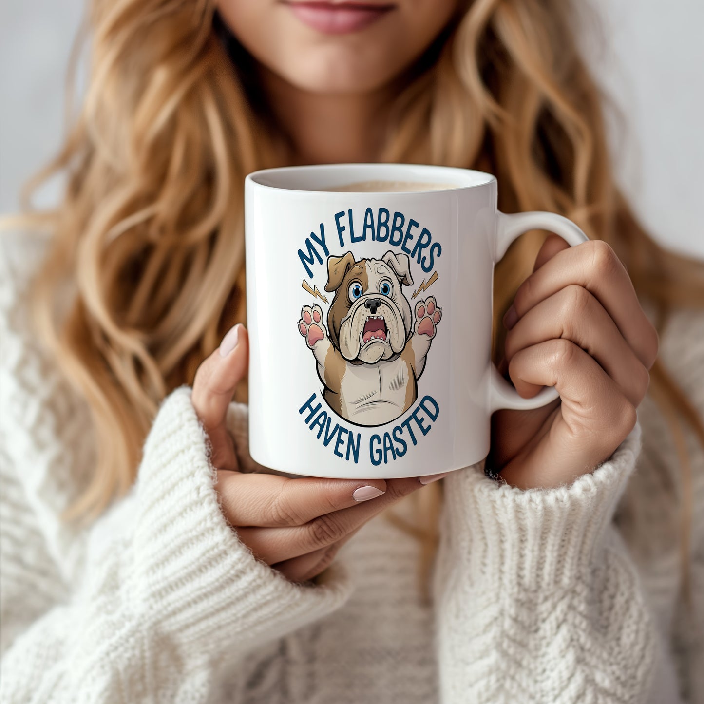 Hrnek s vtipným nápisem – My Flabbers – humorný motiv