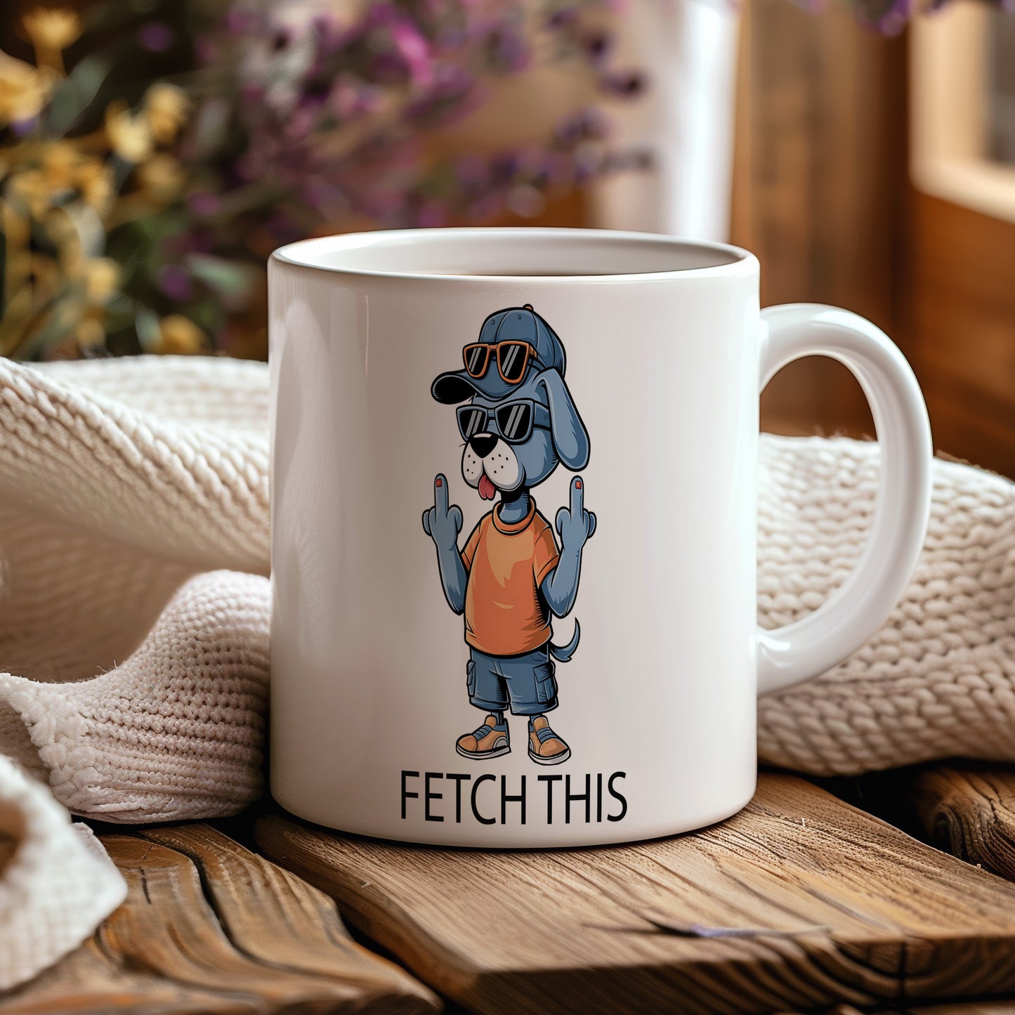 Hrnek s vtipným nápisem – FETCH THIS