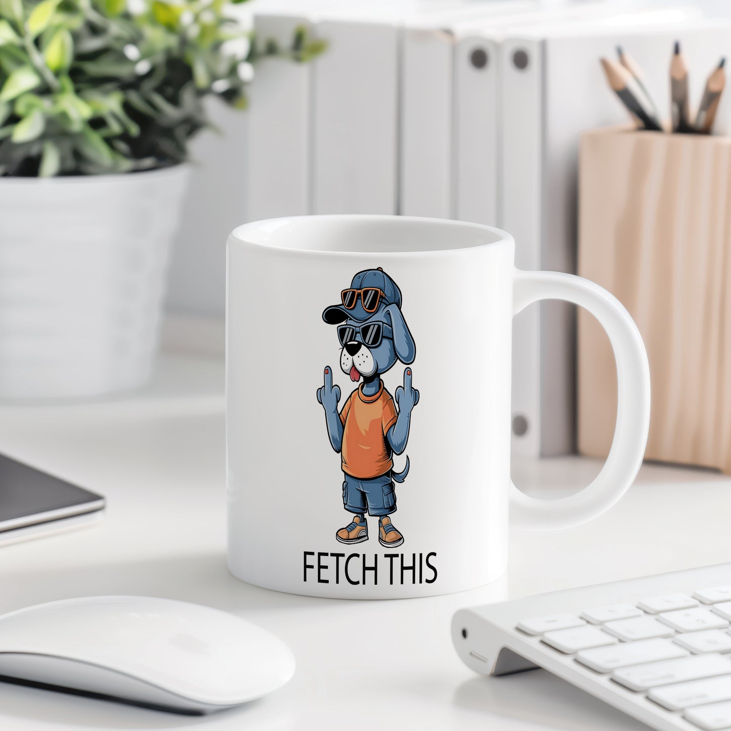 Hrnek s vtipným nápisem – FETCH THIS