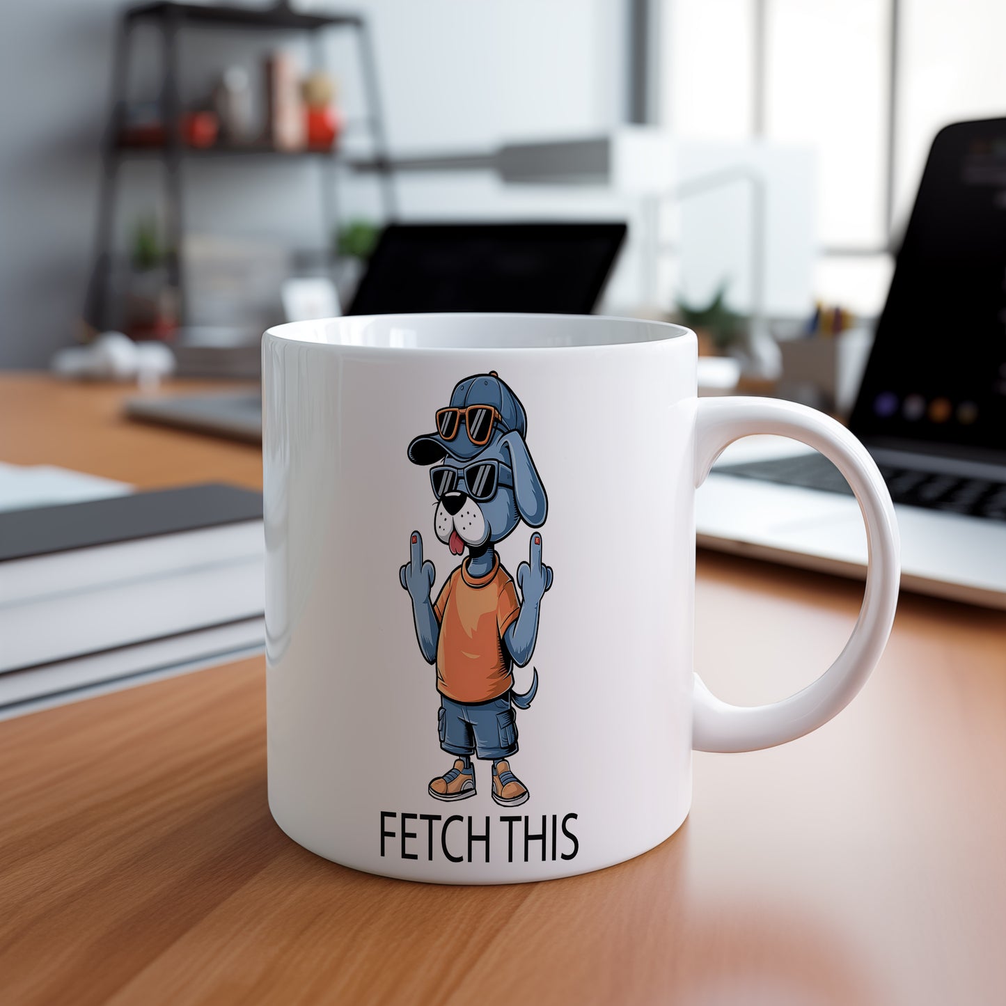 Hrnek s vtipným nápisem – FETCH THIS