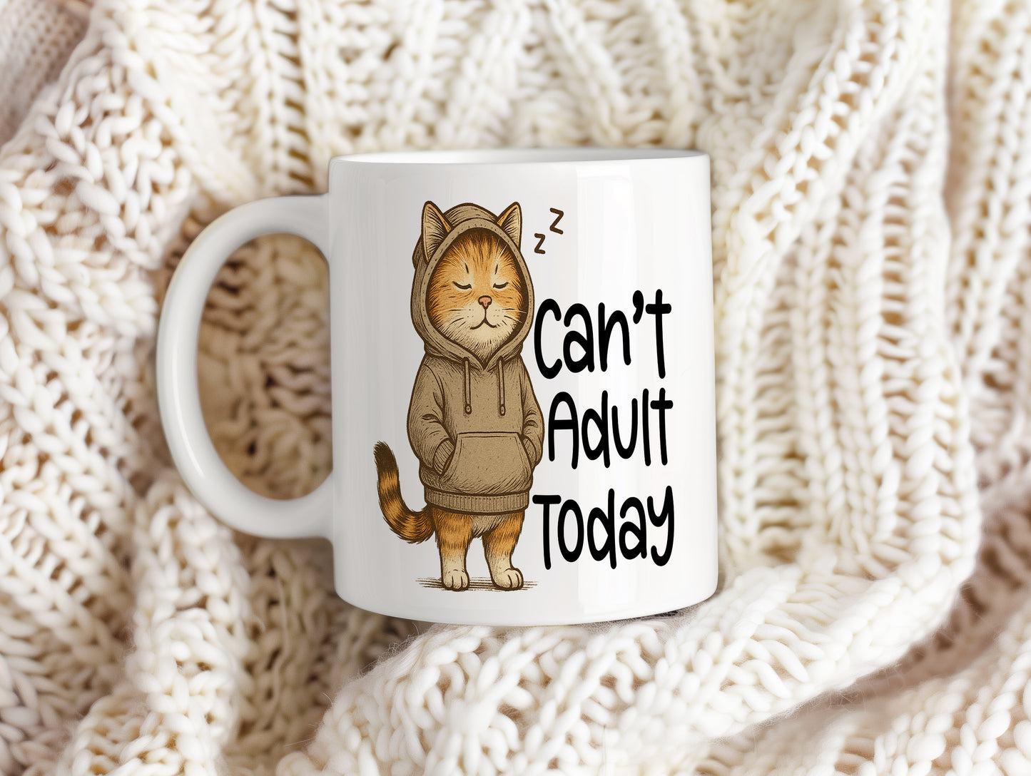Hrnek s vtipným nápisem – Can't Adult