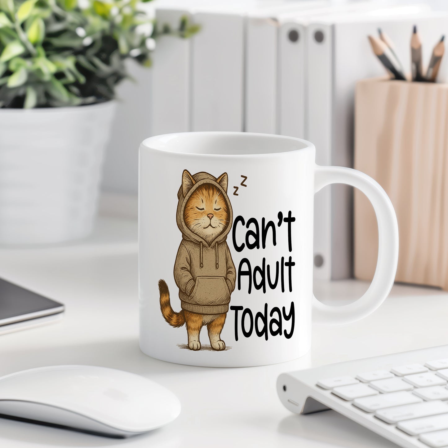 Hrnek s vtipným nápisem – Can't Adult